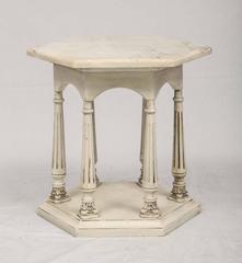 Octagonal Neoclassical Style Painted Accent Table