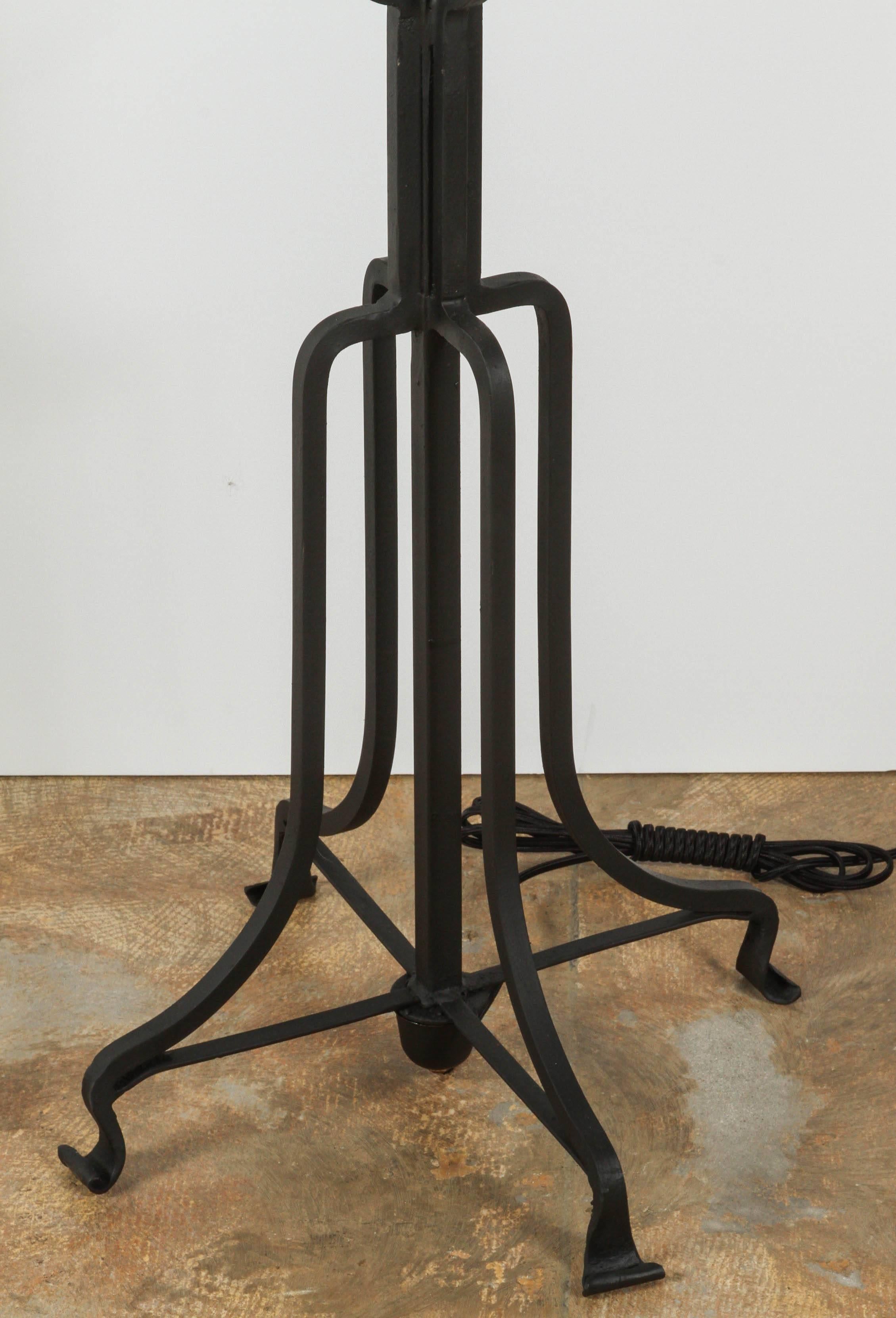 American Tommi Parzinger Iron Floor Lamp For Sale