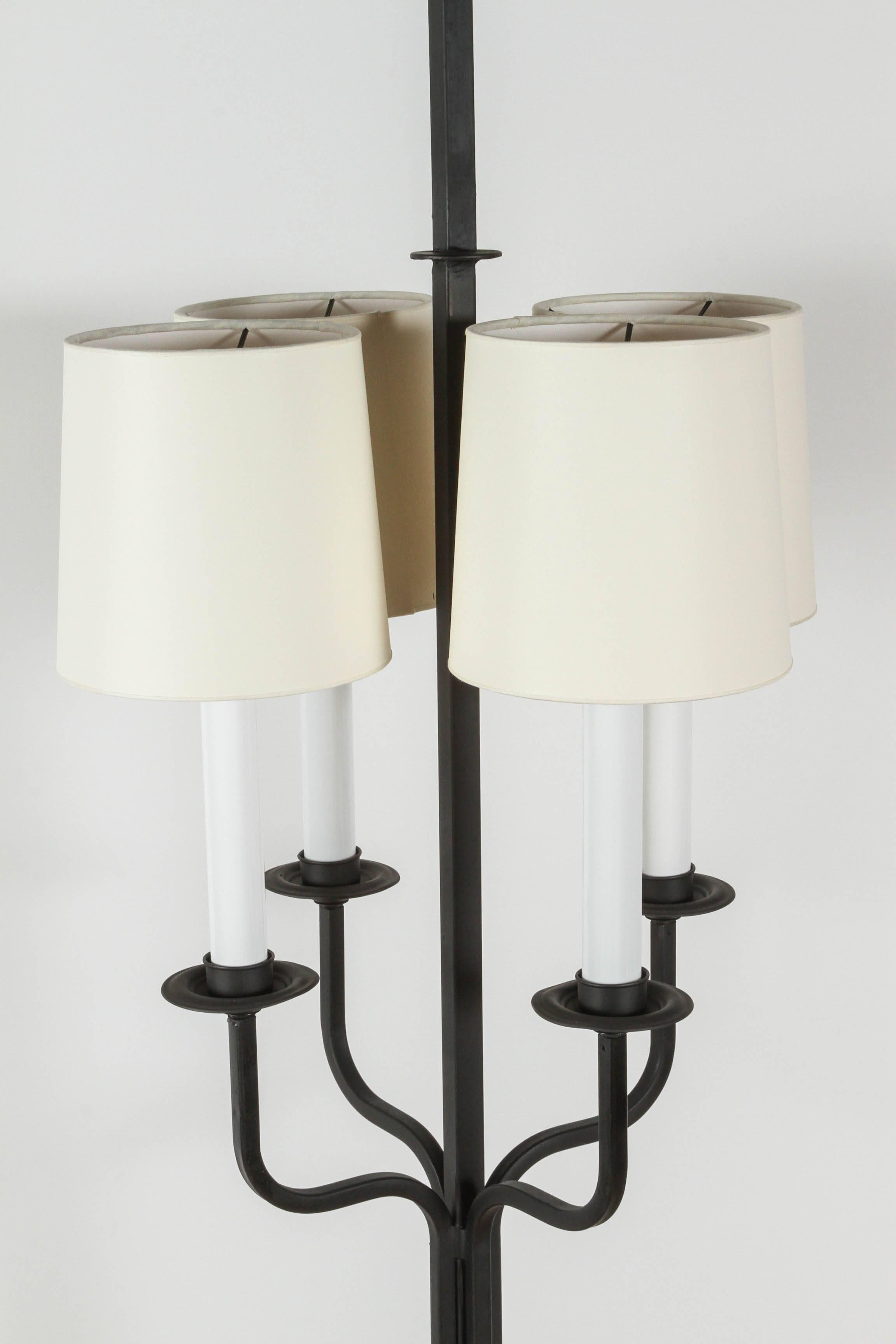 Mid-20th Century Tommi Parzinger Iron Floor Lamp For Sale