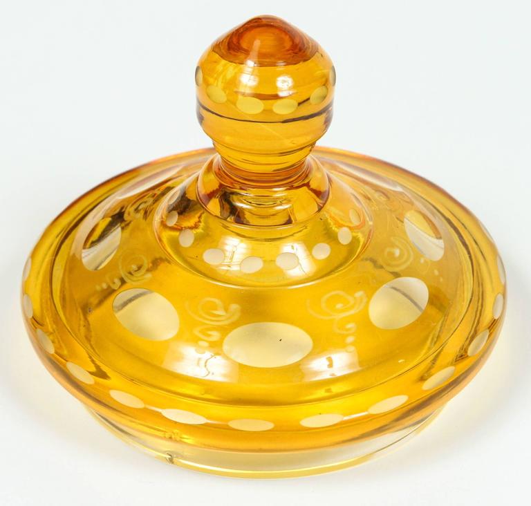 Vintage Bohemian Glass Jar from 1800s at 1stDibs
