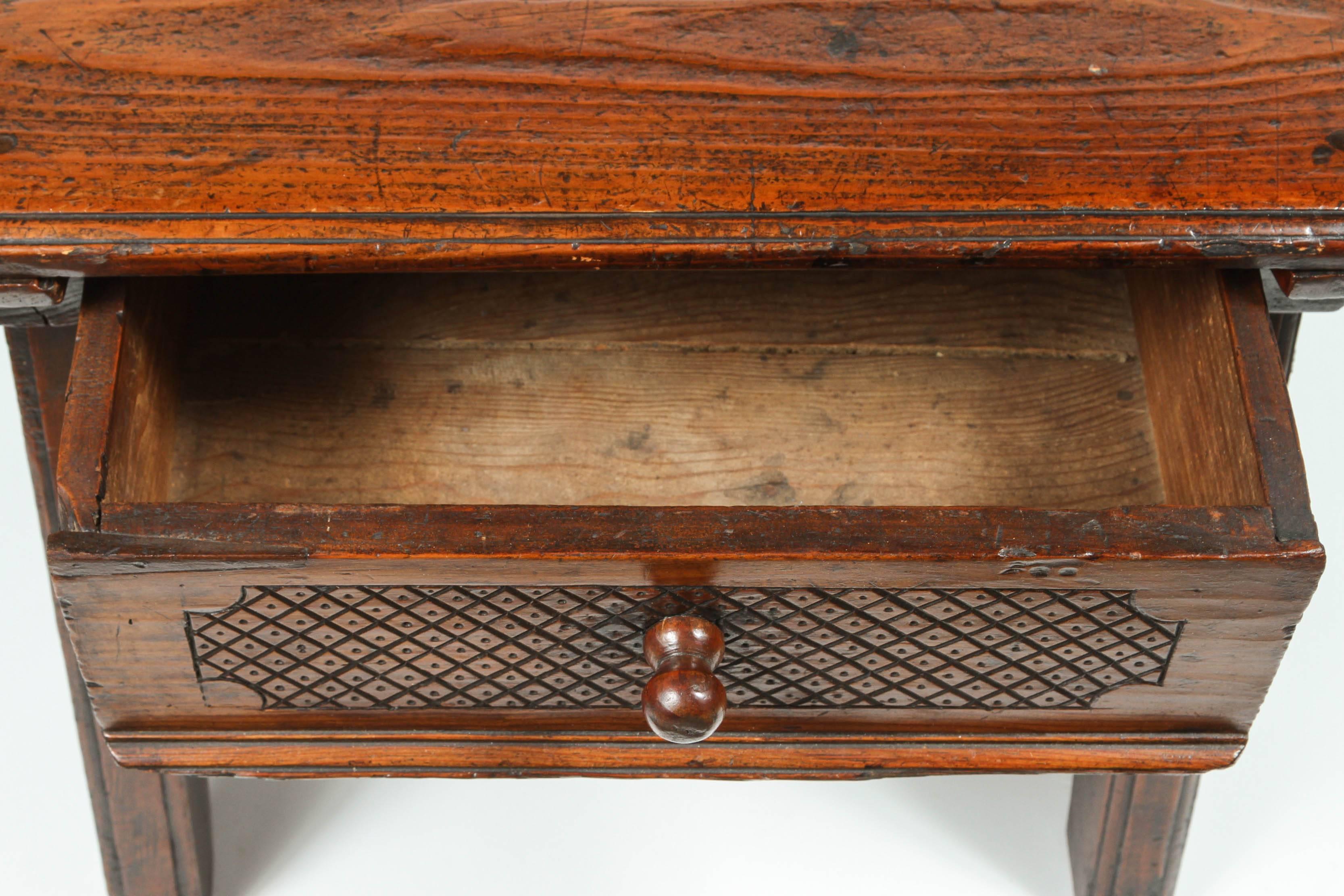 Mexican Small Spanish Colonial Table with Drawer, 19th Century For Sale