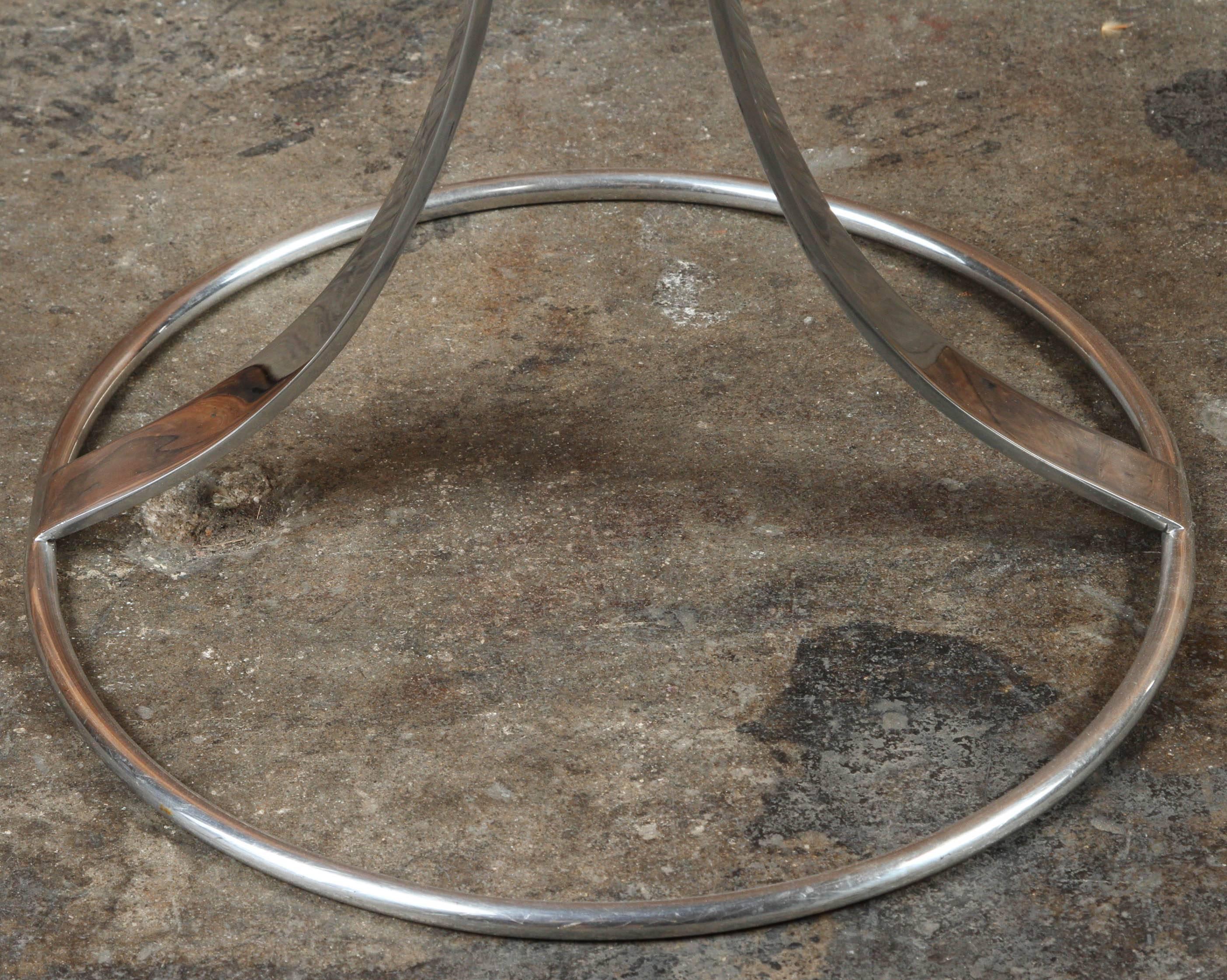 Gardner Leaver for Steelcase Chrome and Smoked Glass Pair Side Tables For Sale 2