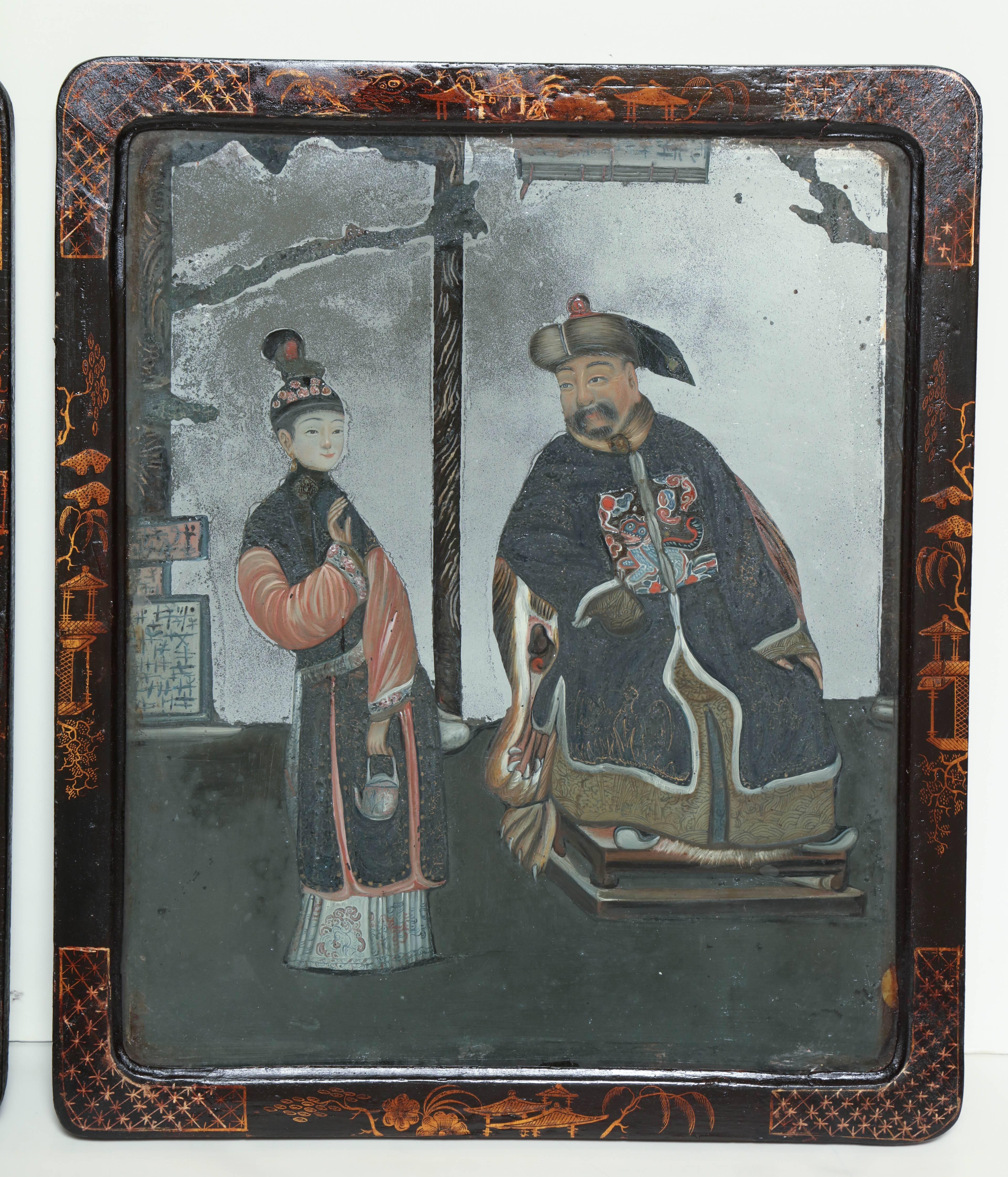 Two Chinese Reverse Paintings on Glass at 1stDibs | chinese reverse ...