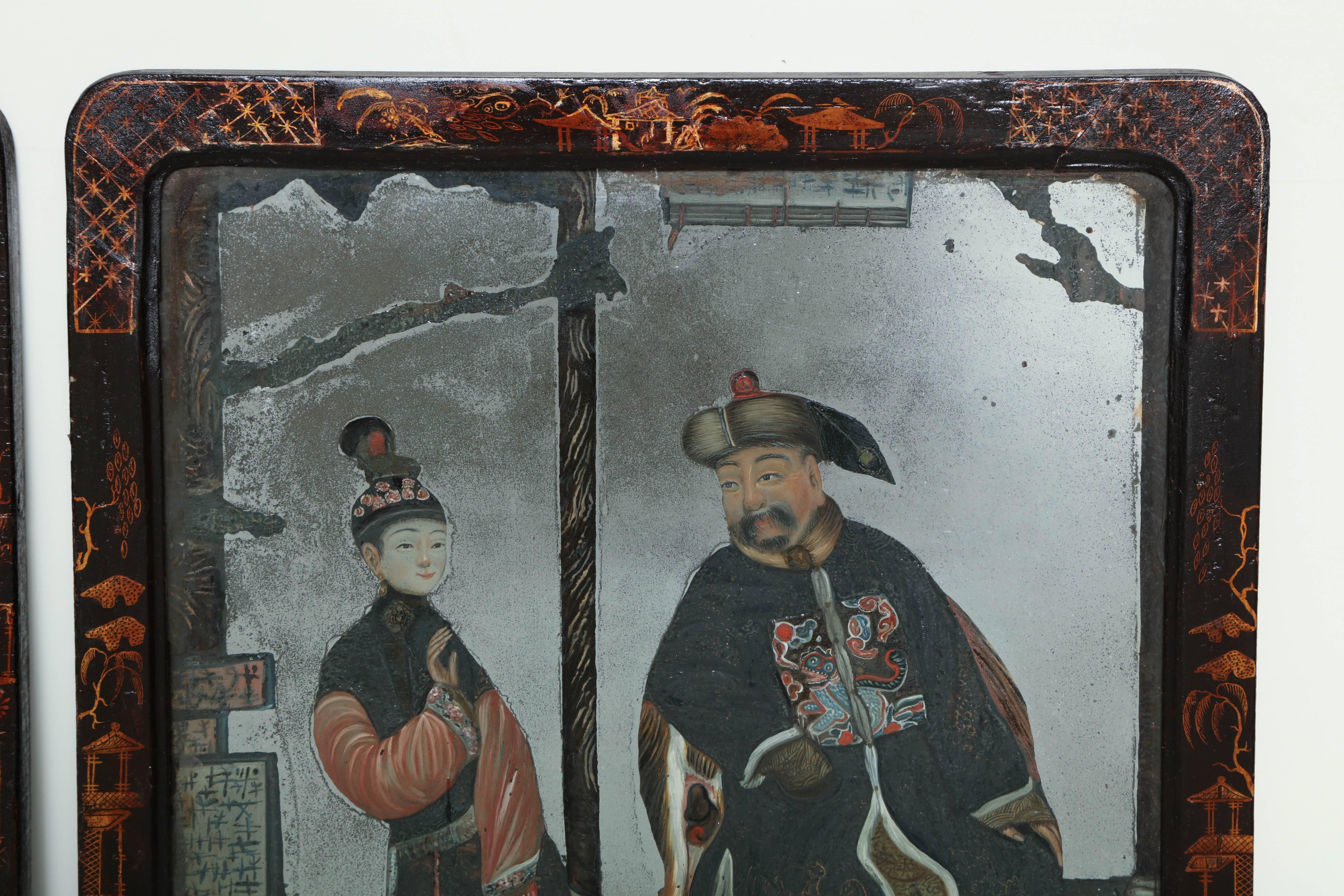 Two Chinese Reverse Paintings on Glass at 1stDibs | chinese reverse ...