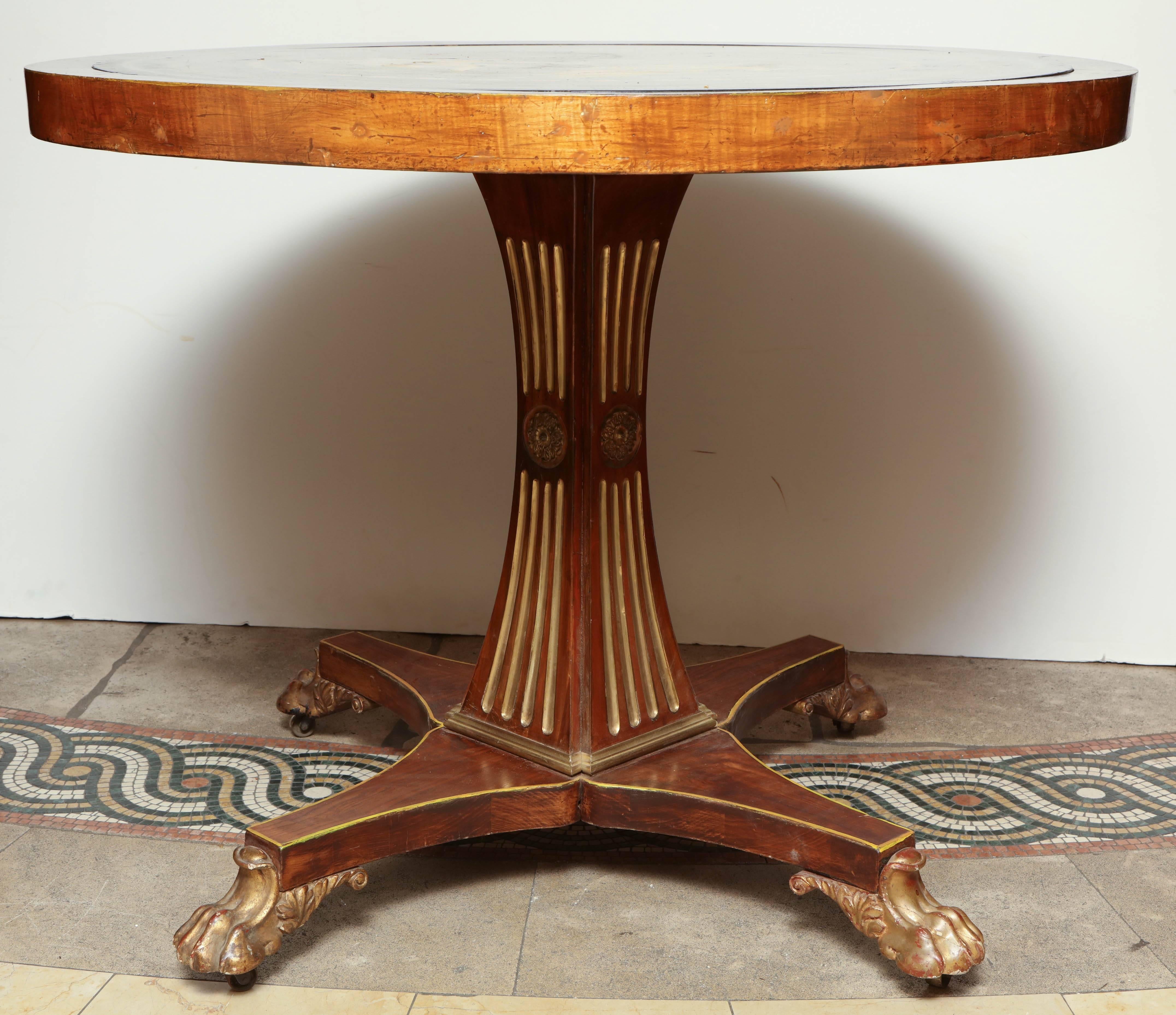 Mahogany Charles X Scagliola Center Table