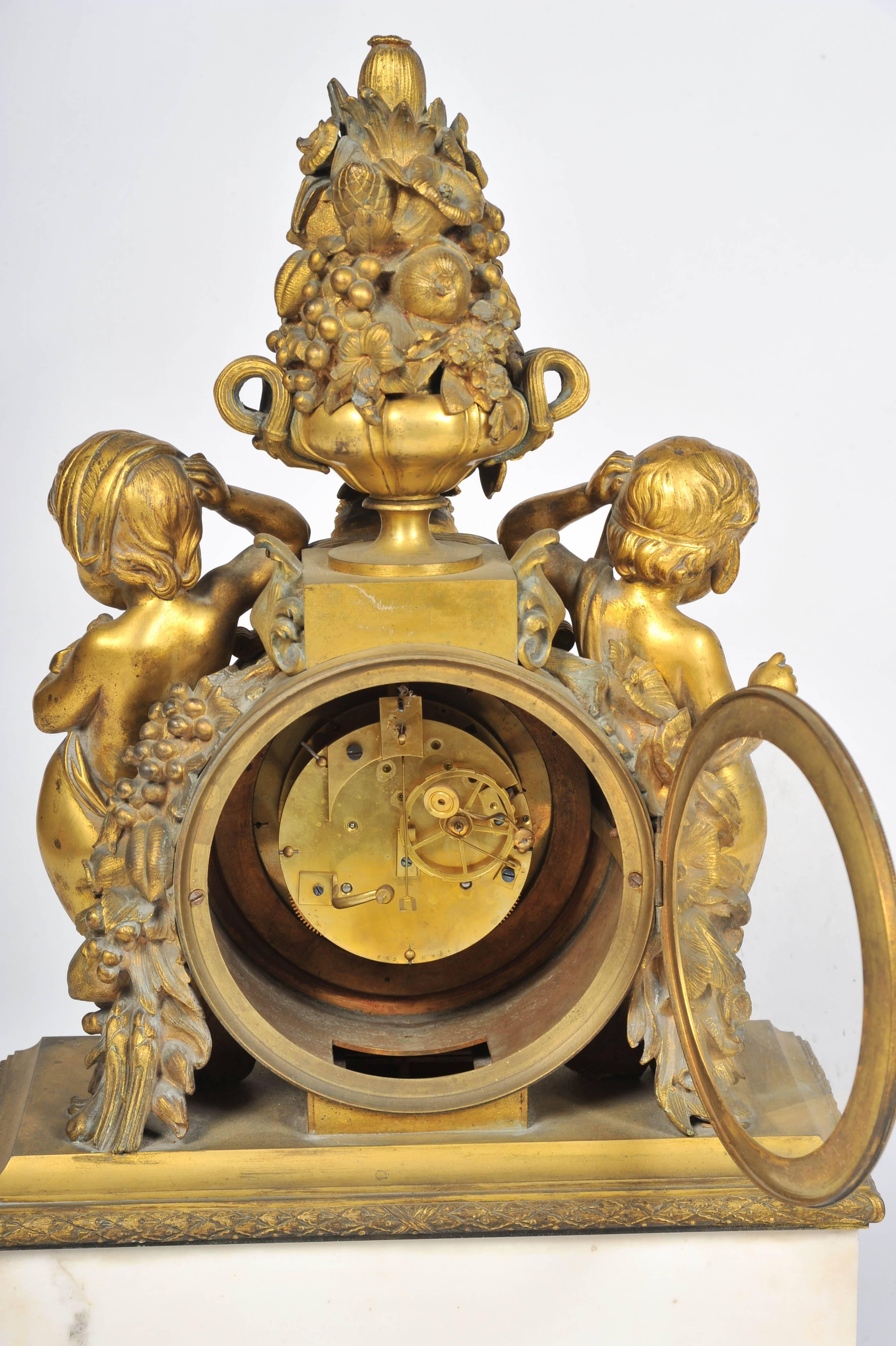 19th Century French Mantel Clock, by 'Monbro Aine, Paris' For Sale 1