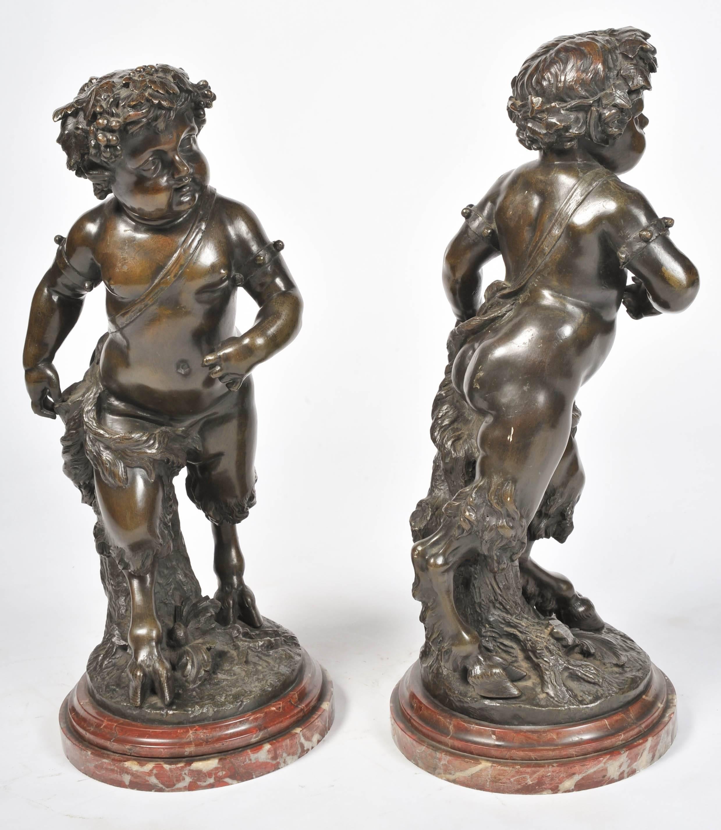 Large Pair of 19th Century Bronze Putti 2