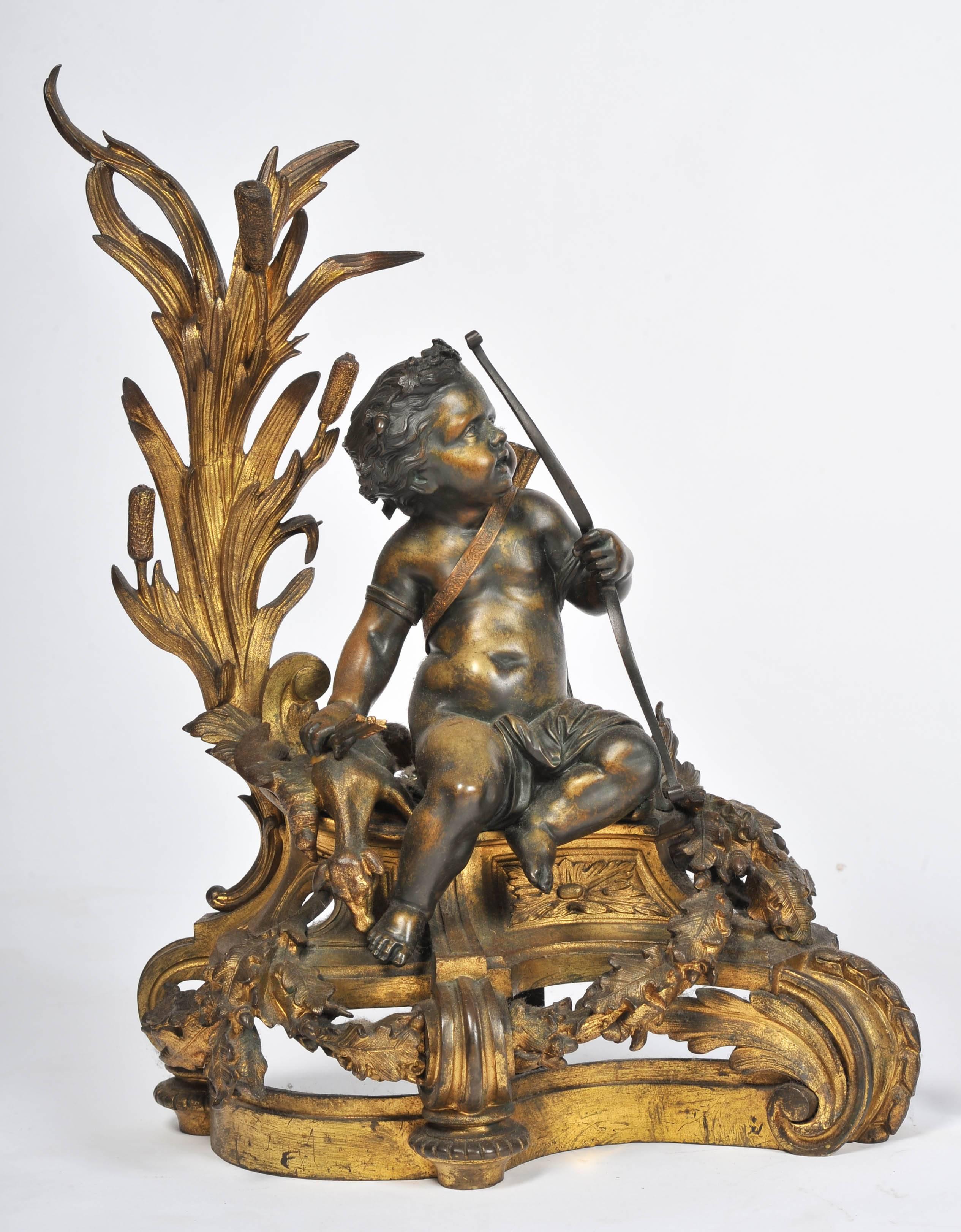 French Pair of 19th Century Chenets / Fire Dogs