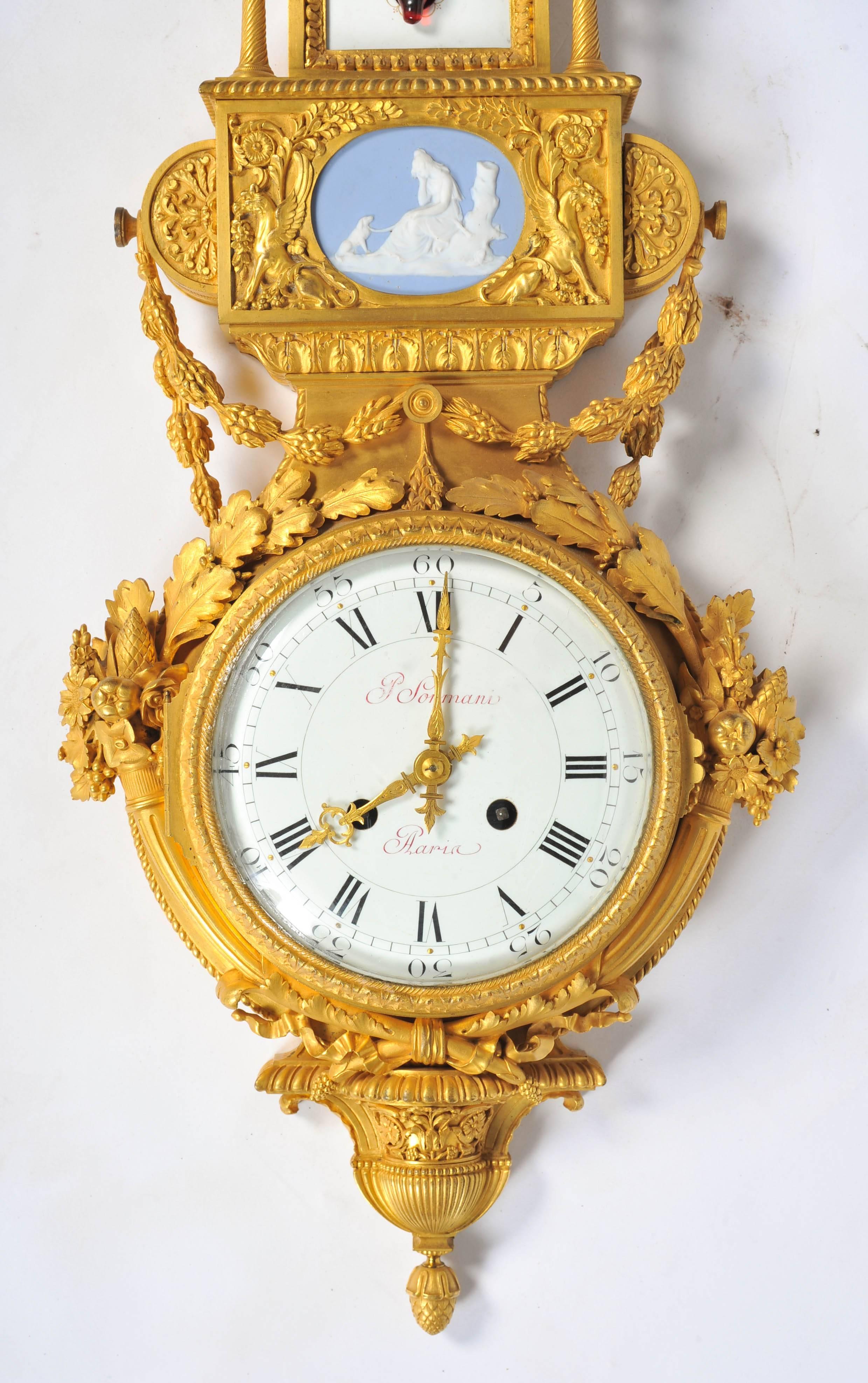 Gilt Paul Sormani Wall Clock