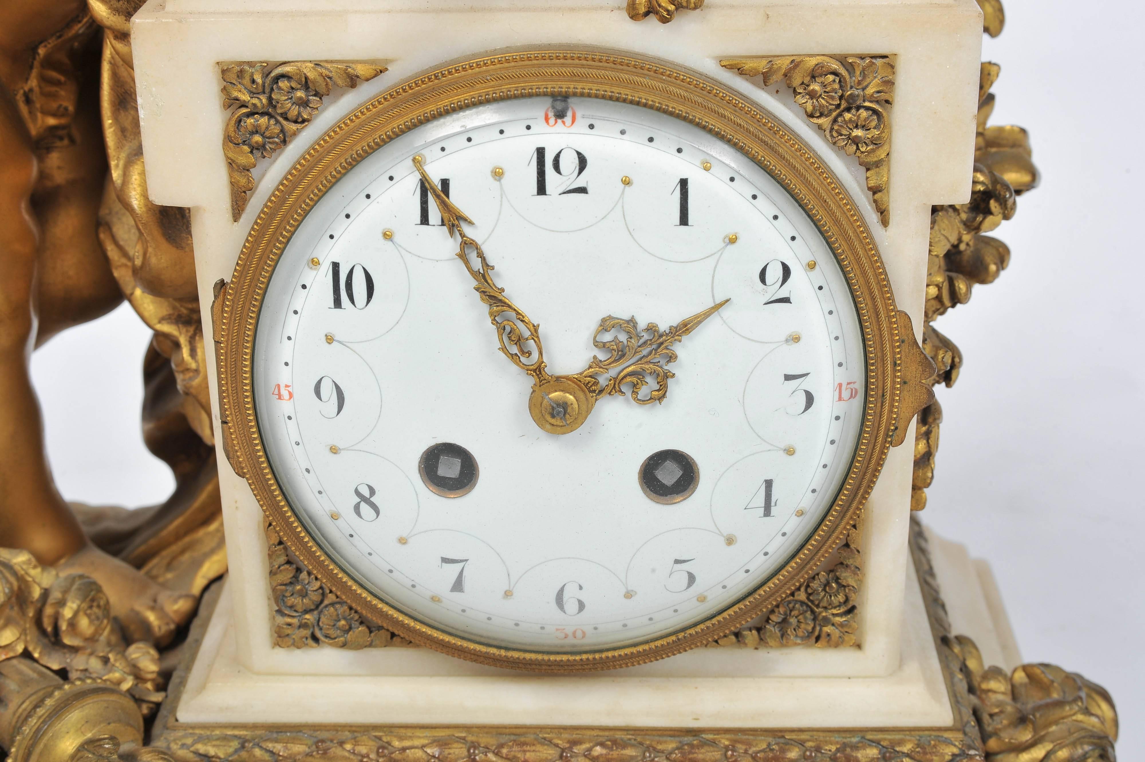 Louis XVI style Mantle Clock, 19th Century 16.5