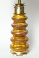 Stiffel Ochre Glazed Ceramic Lamps