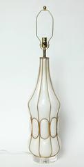 Marbro Caged White Murano Glass Lamp