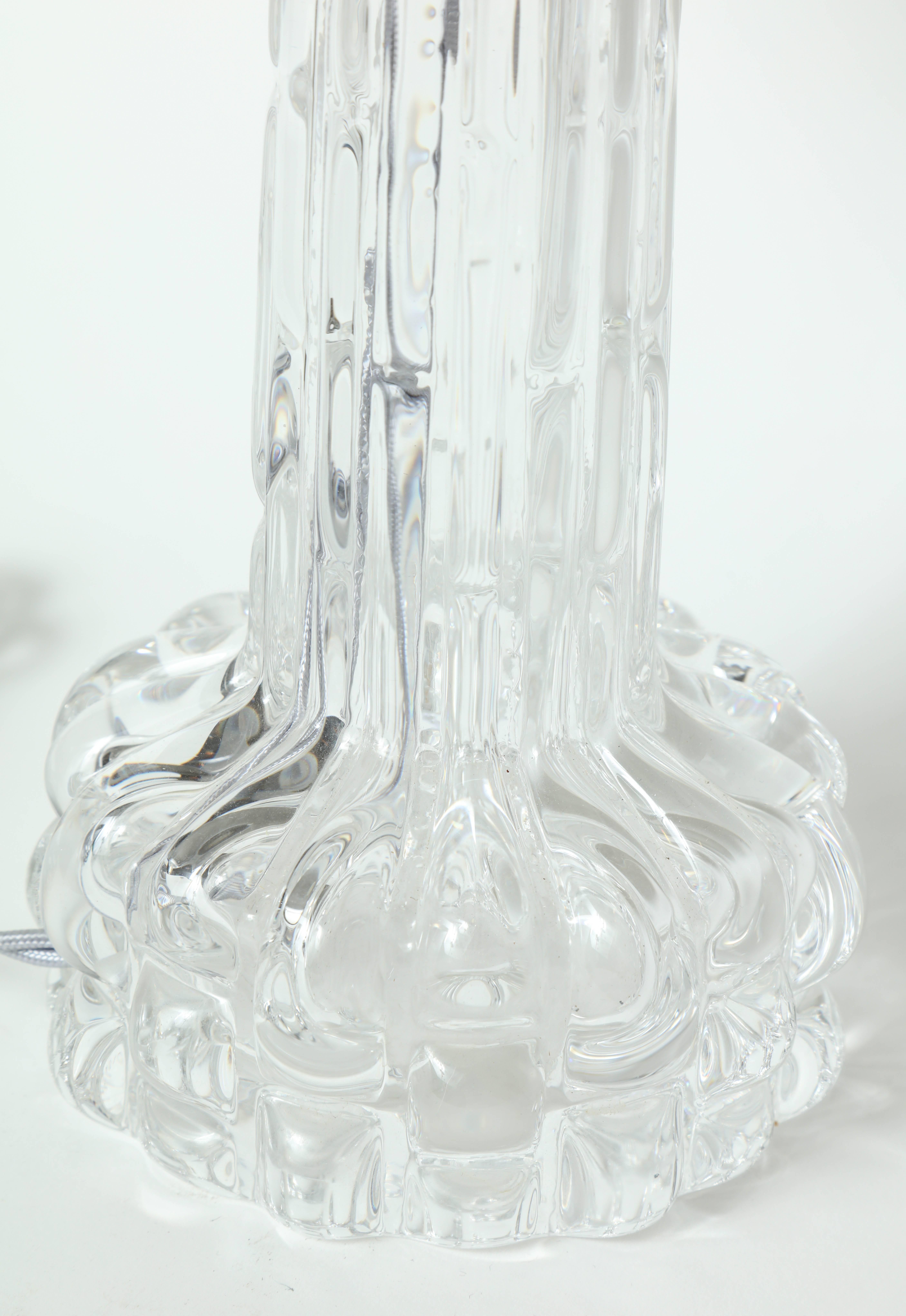 Swedish Carl Fagerlund for Orrefors Crystal Table Lamps