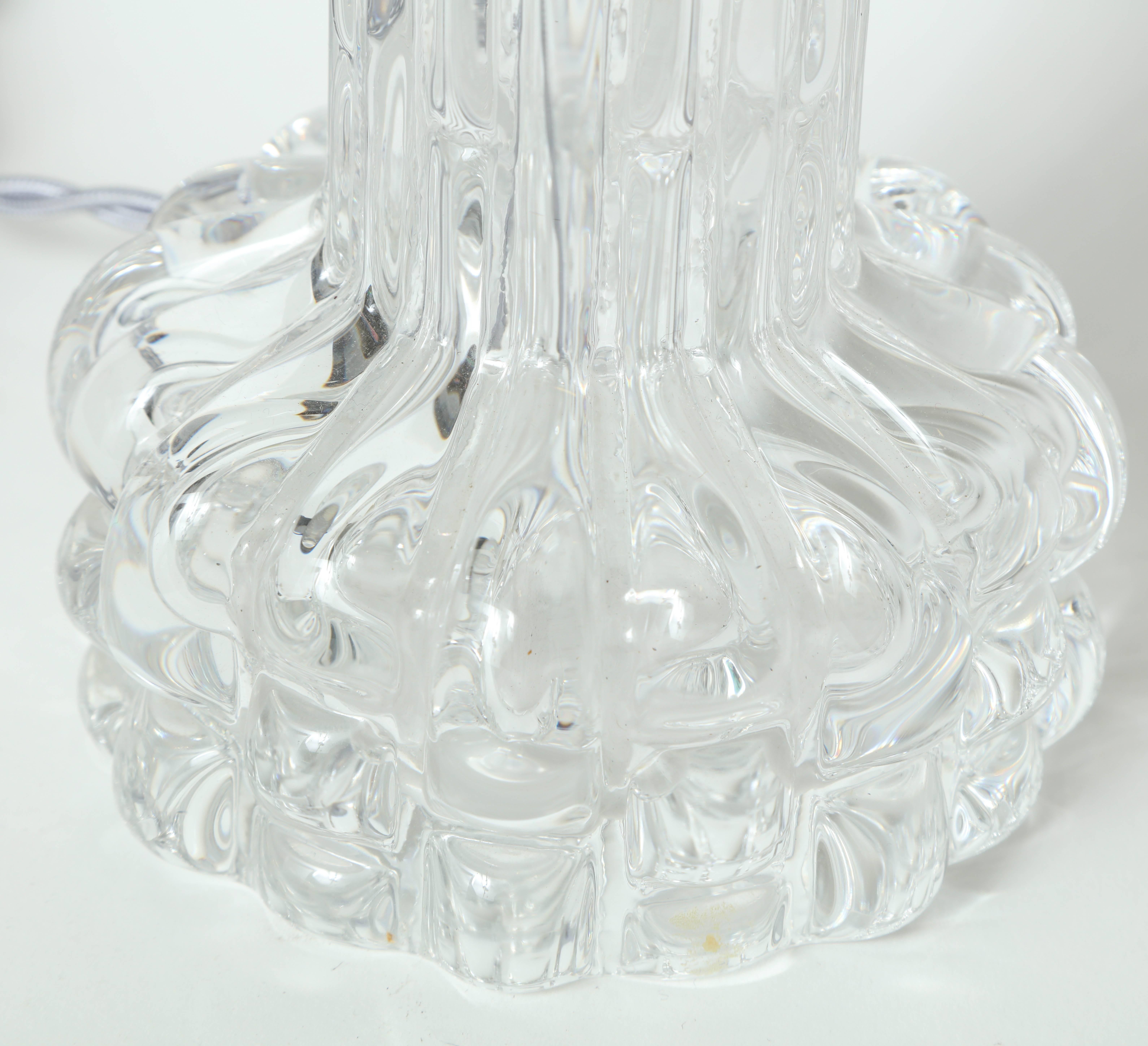 Carl Fagerlund for Orrefors Crystal Table Lamps In Excellent Condition In New York, NY