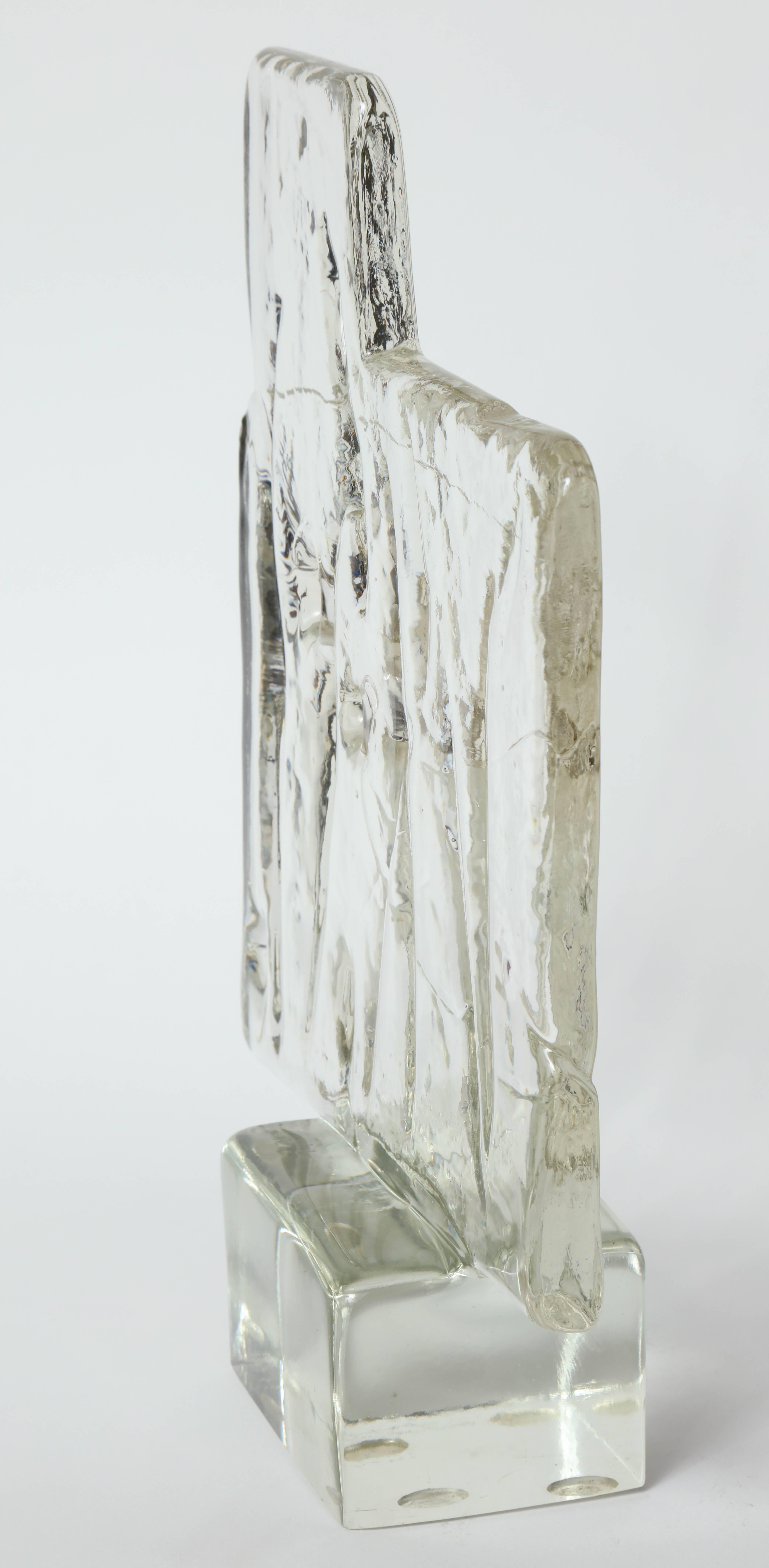 Italian Luciano Gaspari Modernist Glass Block Sculpture