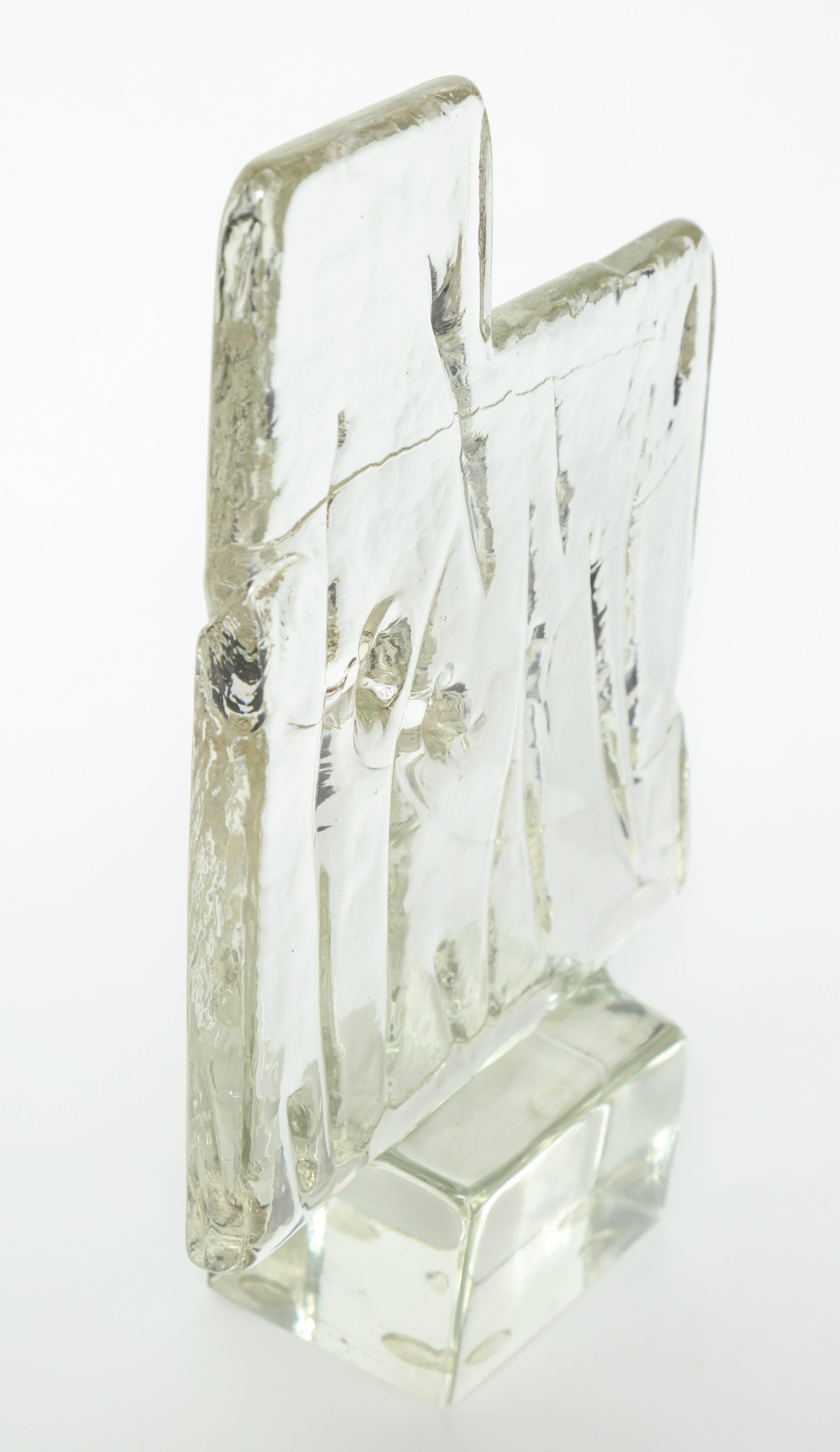 Mid-Century Modern Luciano Gaspari Modernist Glass Block Sculpture