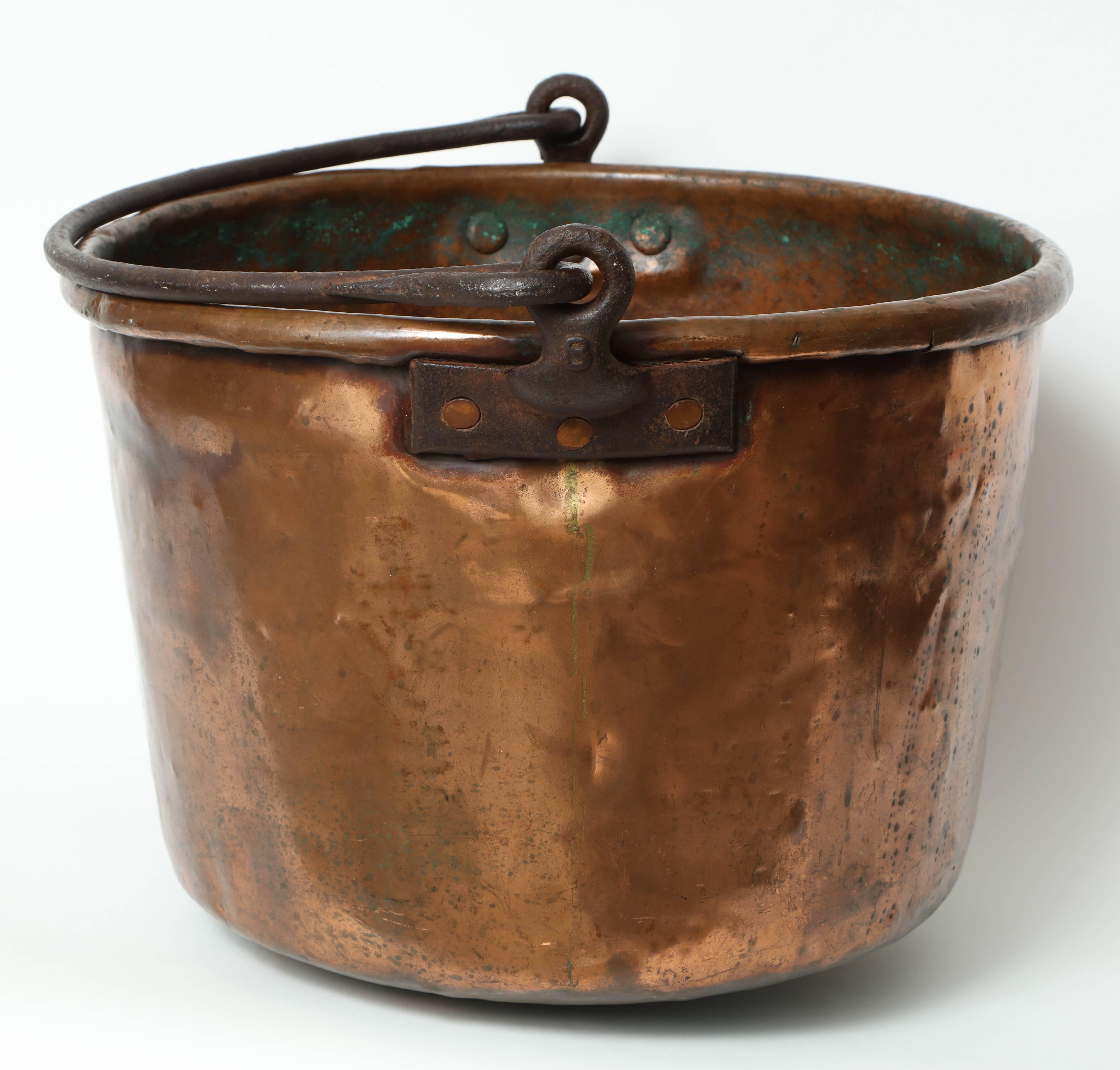 American Colonial 19th Century Copper Cauldron/Log Holder