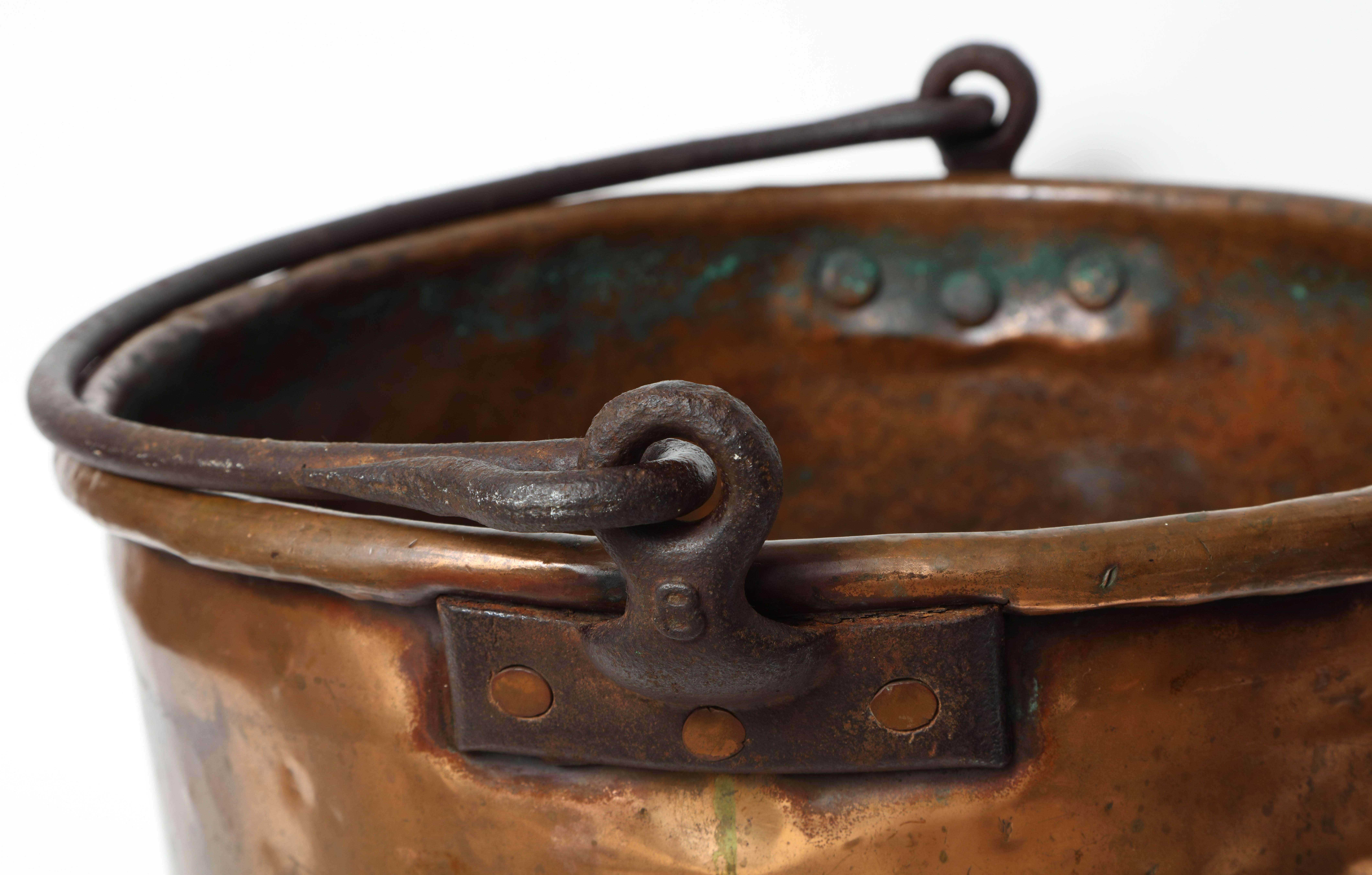American 19th Century Copper Cauldron/Log Holder