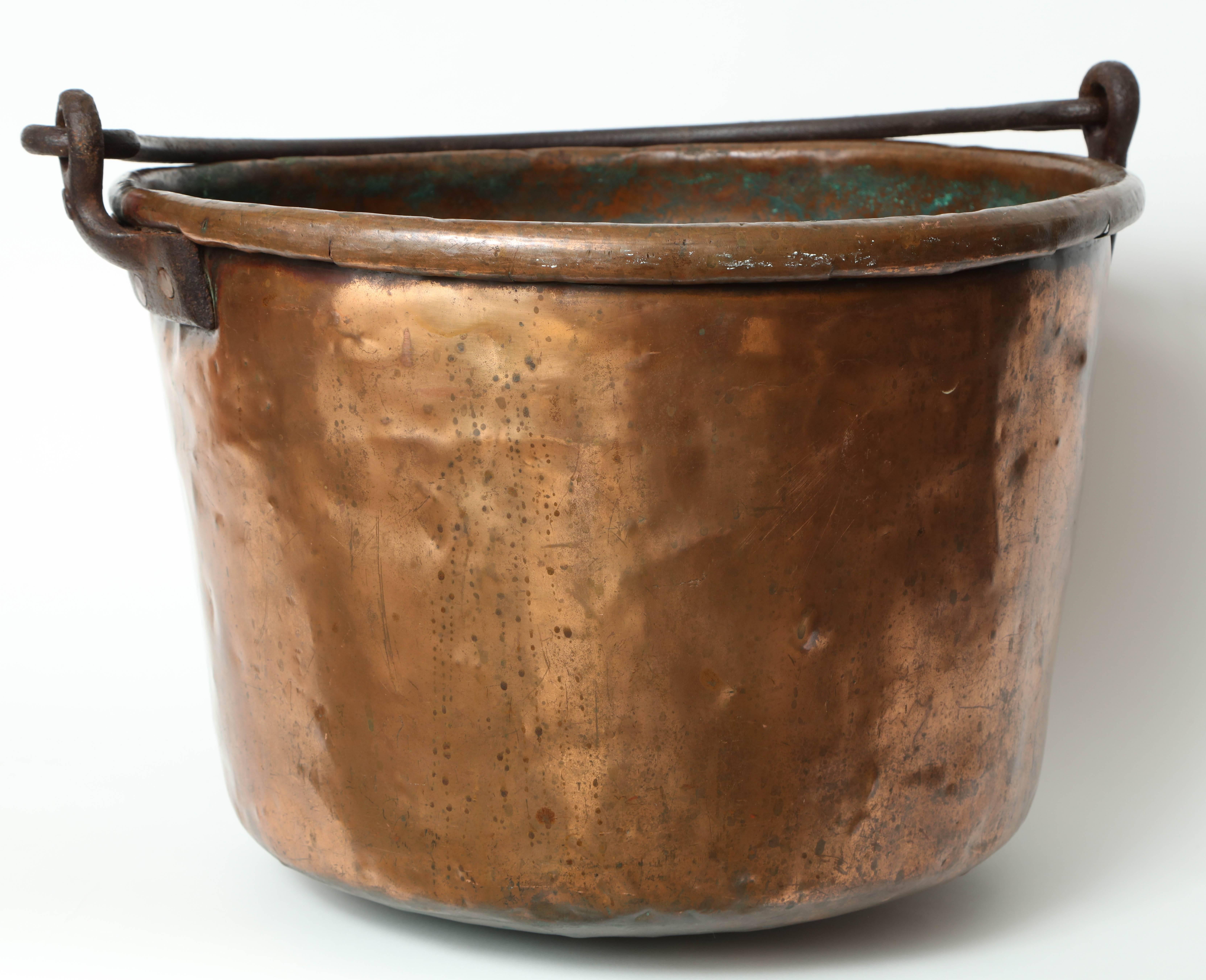 19th Century Copper Cauldron/Log Holder In Good Condition In New York, NY