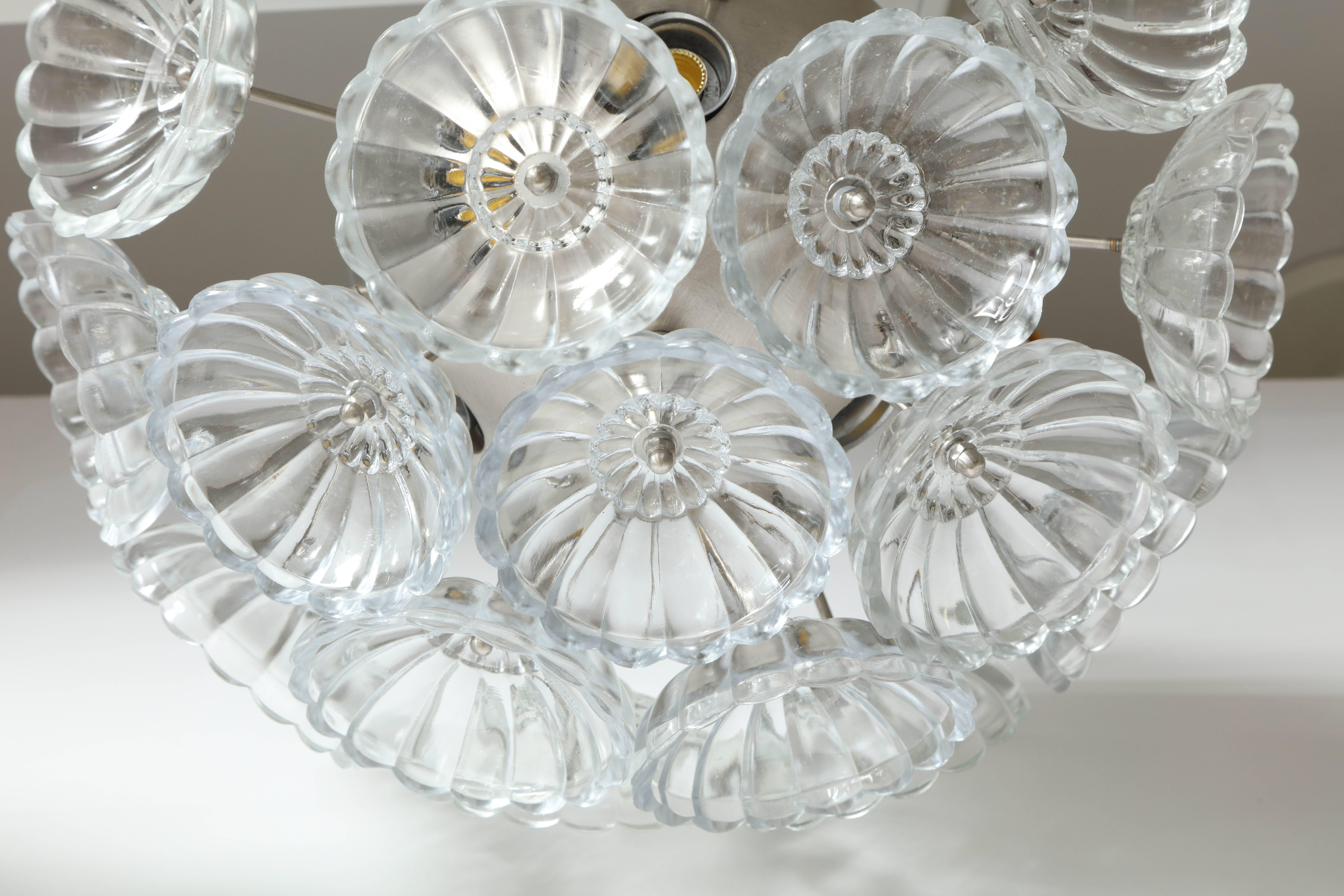20th Century Flower Glass Sputnik Flush Mounts, Sconces