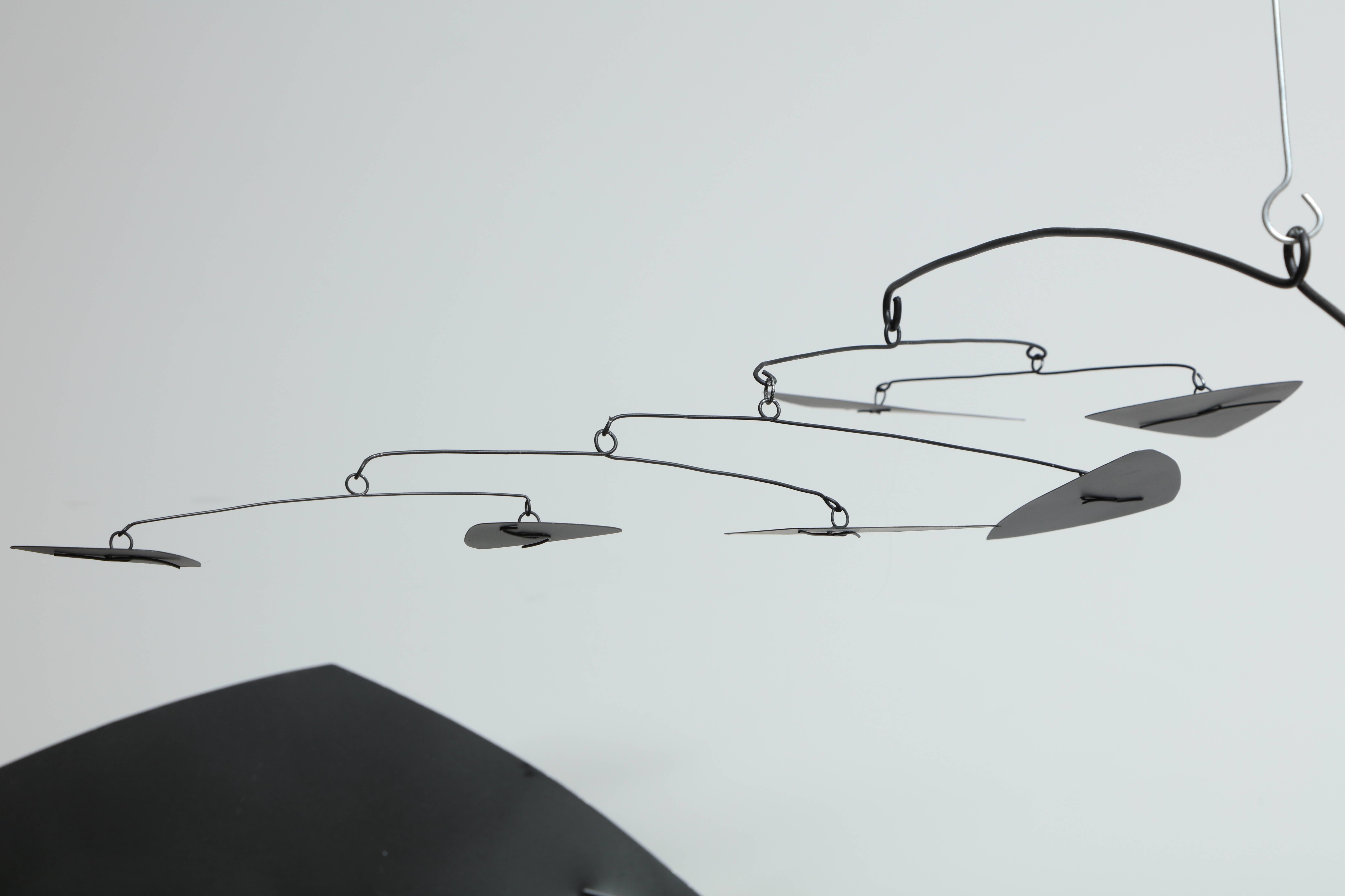 Mid-Century Modern Jim Hunter Black Hanging Metal Mobile, 2014