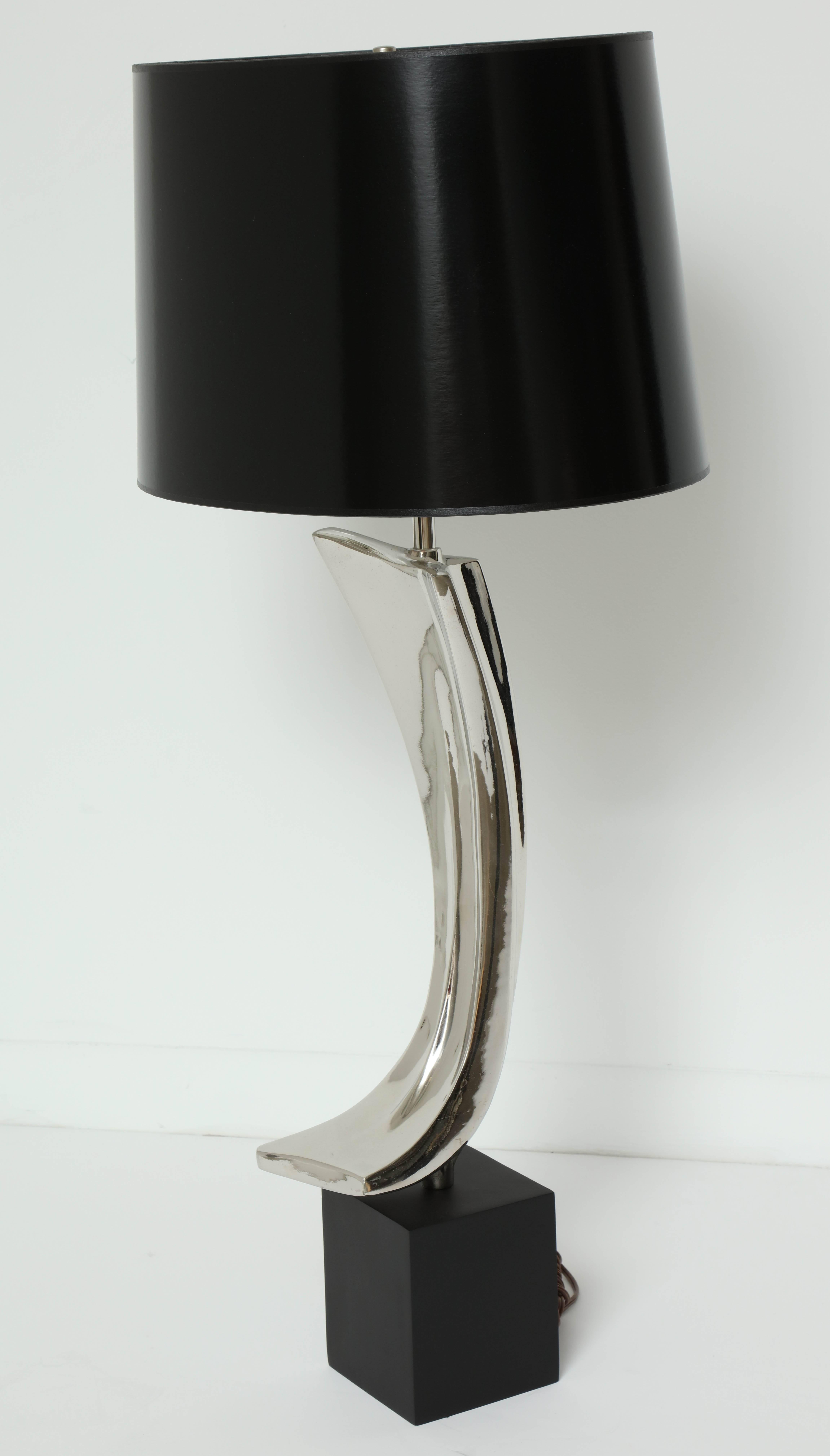 Polished Lamp by Maurizio Tempestini, C 1950, Chrome, Single Lamp, No Lamp Shade Included For Sale