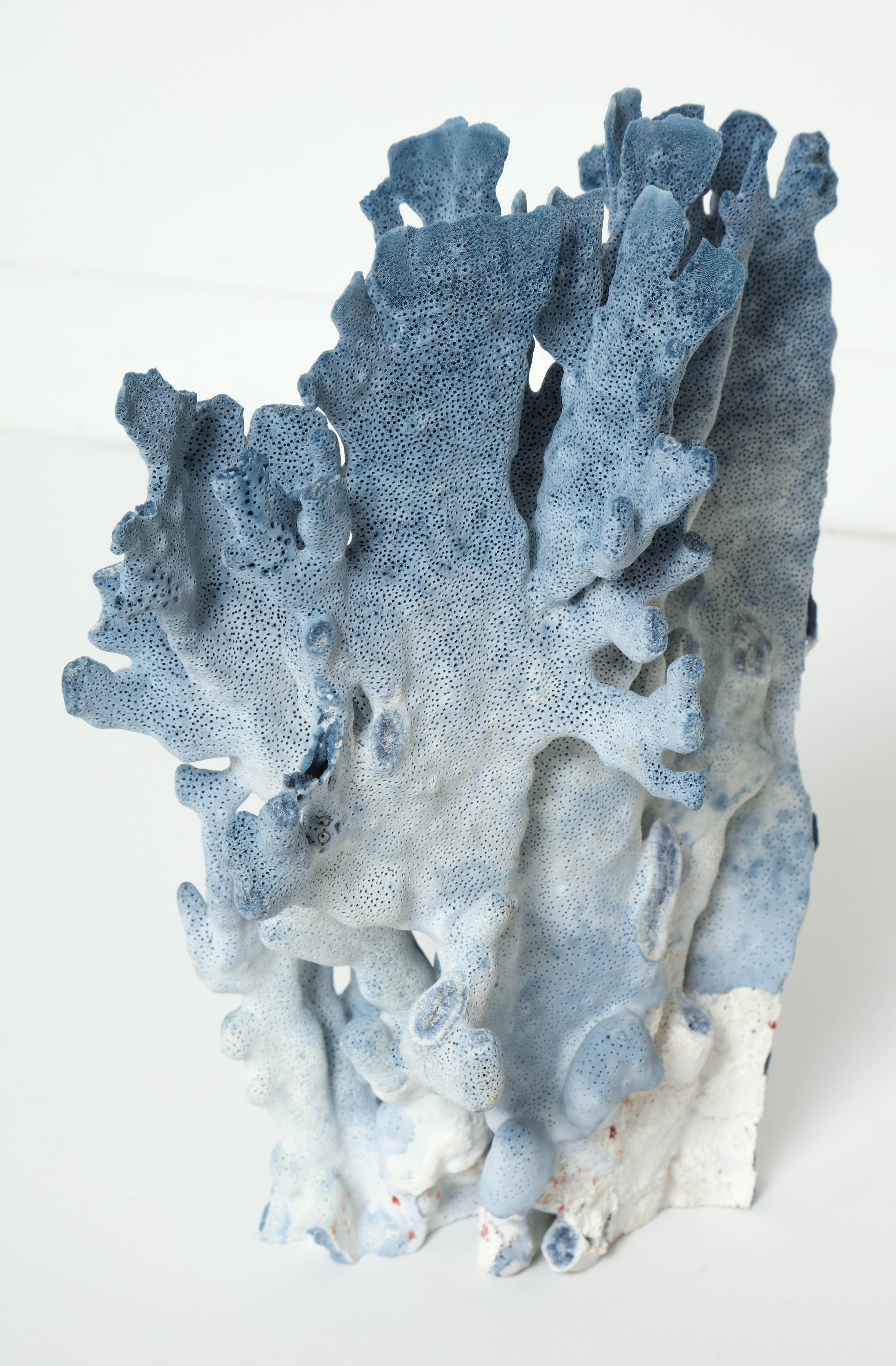Hand-Crafted Coral Sculpture, Blue