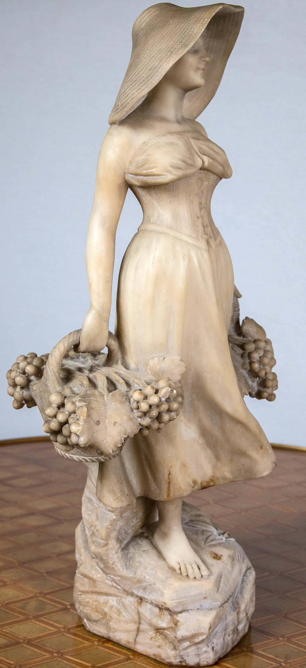 Victorian Marble Figure of a Grape Harvester 1