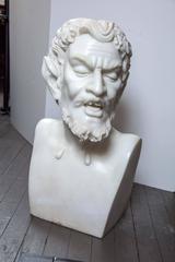 Solid White Marble Bust of the Satyr