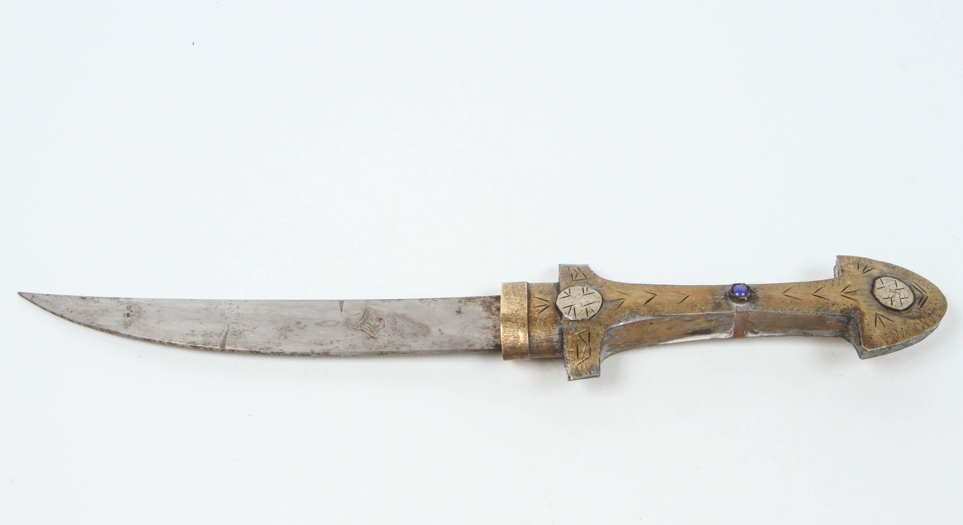 Moroccan Brass Dagger In Good Condition In North Hollywood, CA