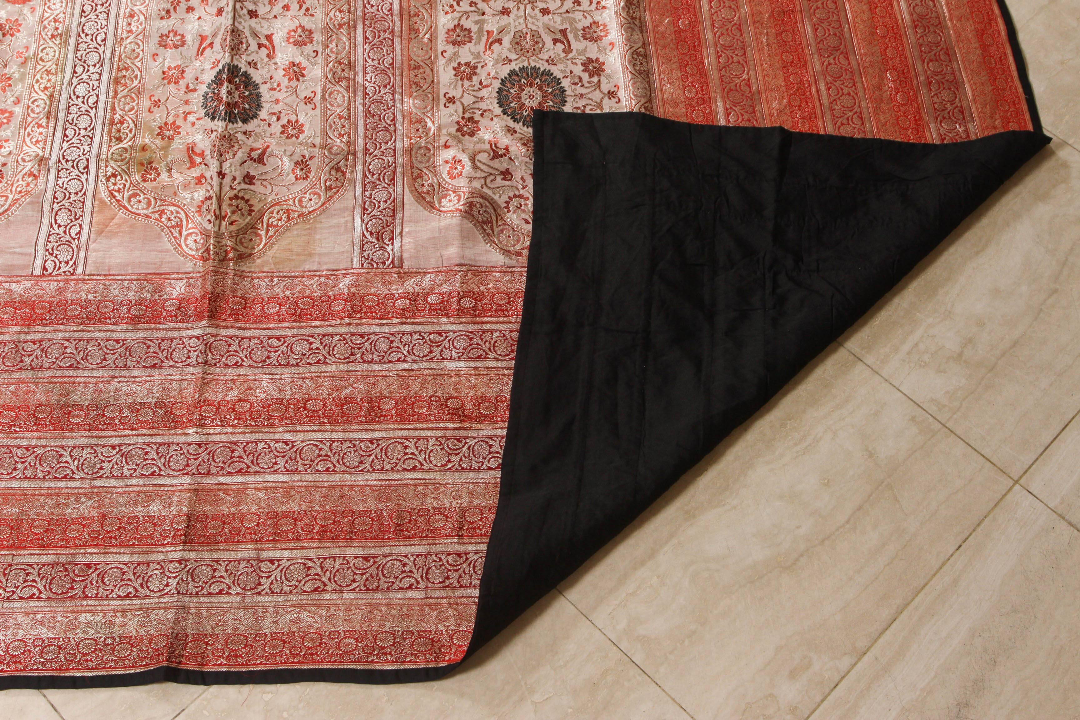Vintage Indian Silk Sari Textile Quilt Patchwork 1