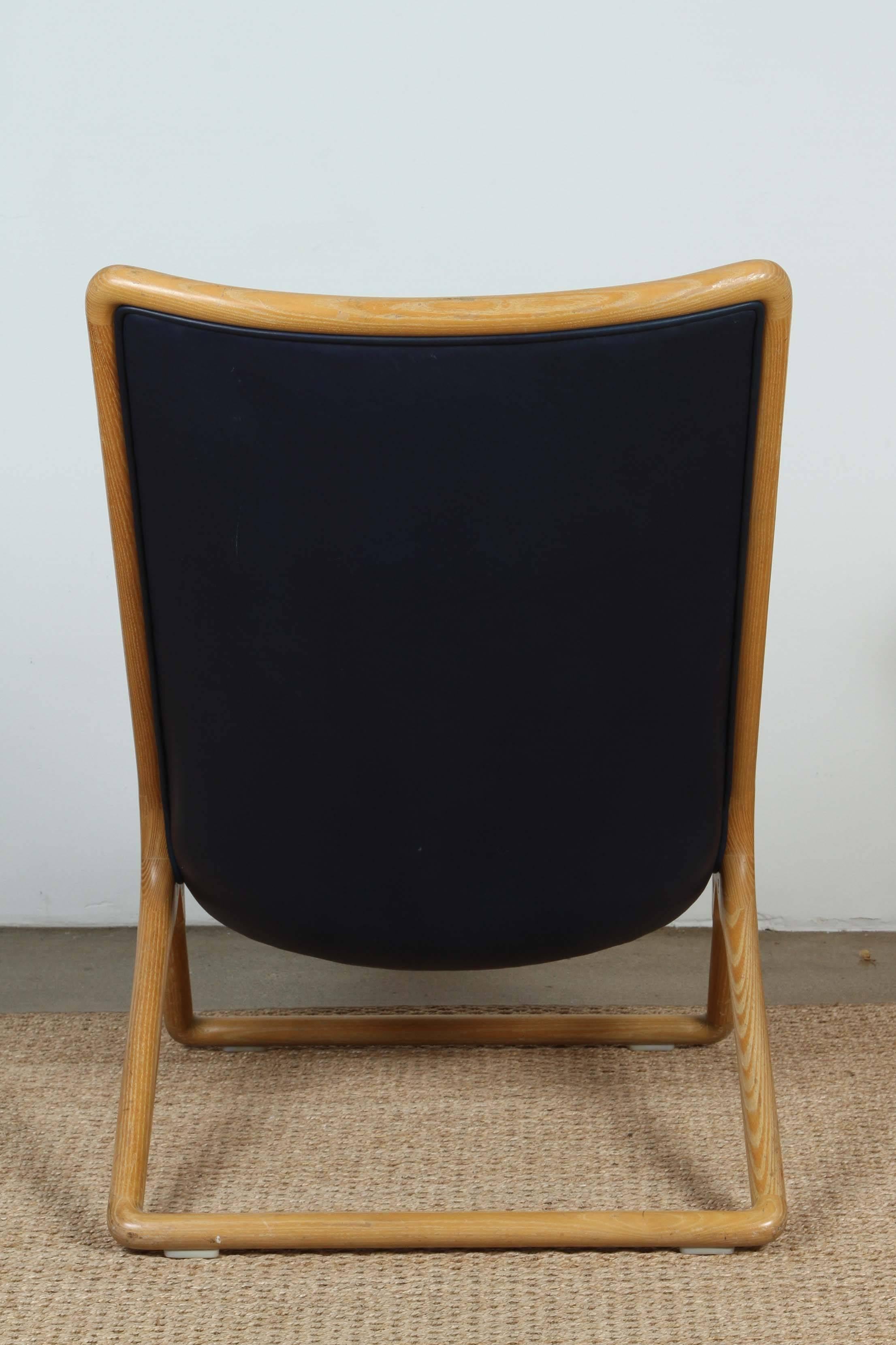 20th Century Ward Bennett Oak Framed Scissor Chair For Sale