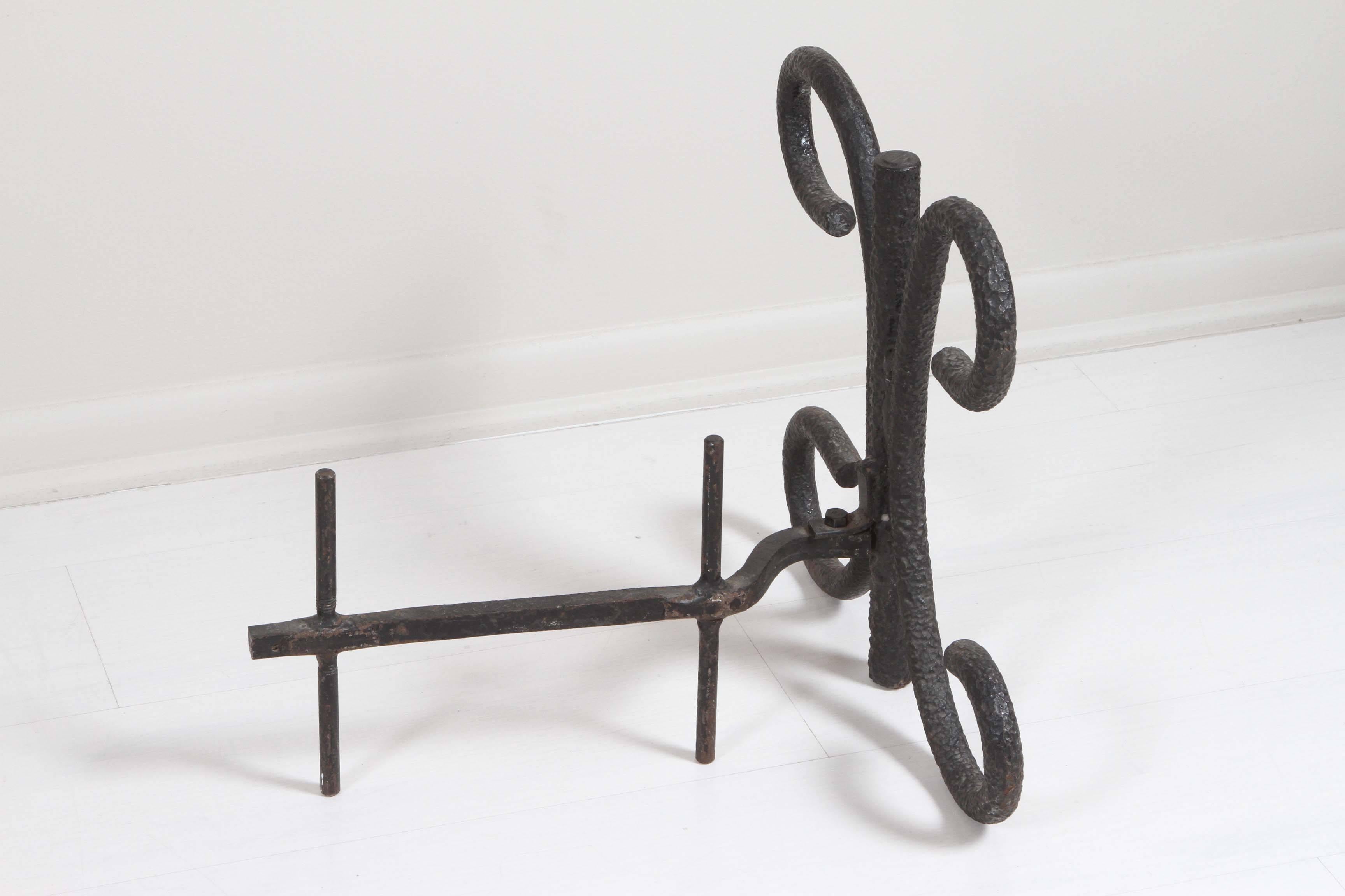 Pair of French Iron Andirons For Sale 2