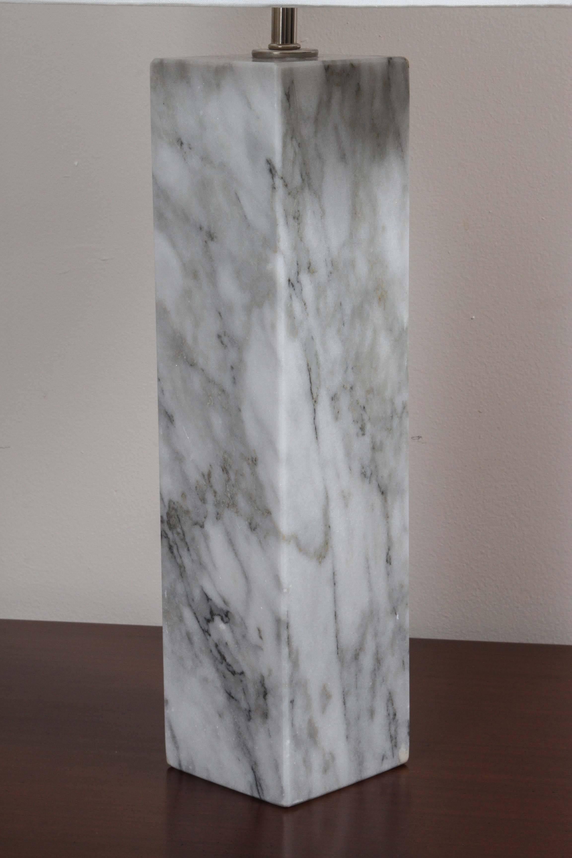 Pair of Carrera Marble Table Lamps 2