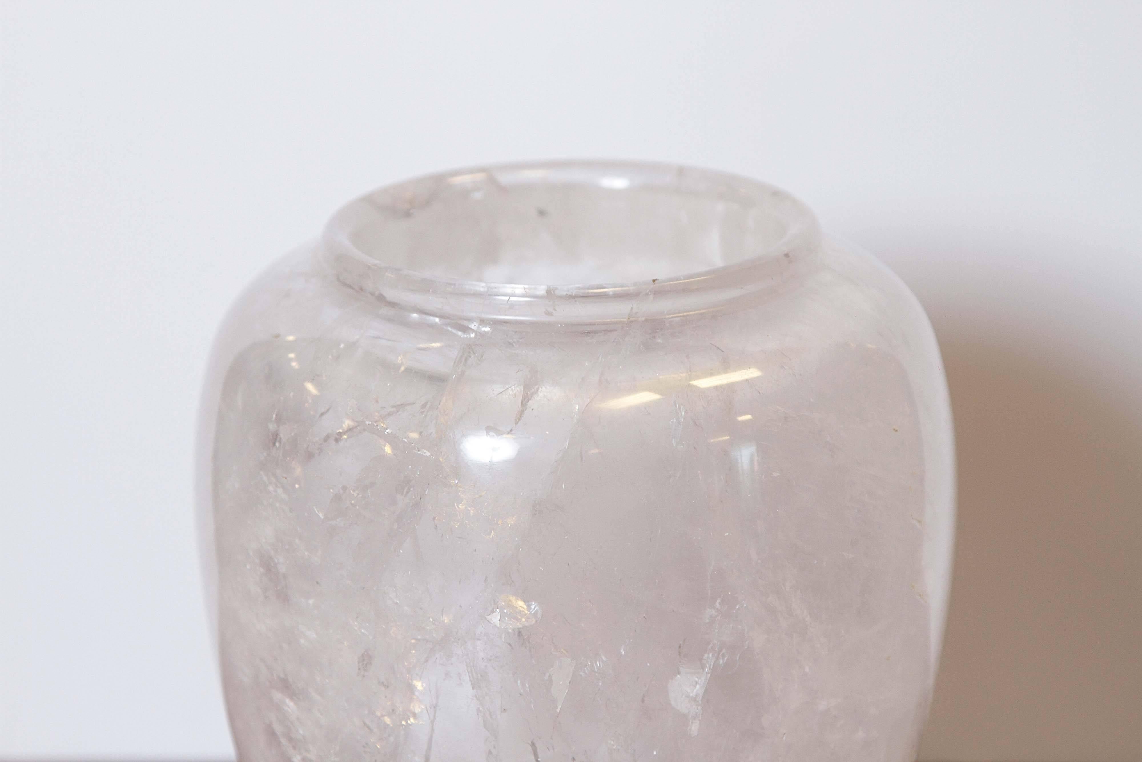 Neoclassical 21st Century Rock Crystal Vase