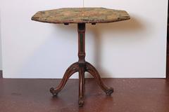 19th Century French Octagonal Tilt-Top Table with Petit Point