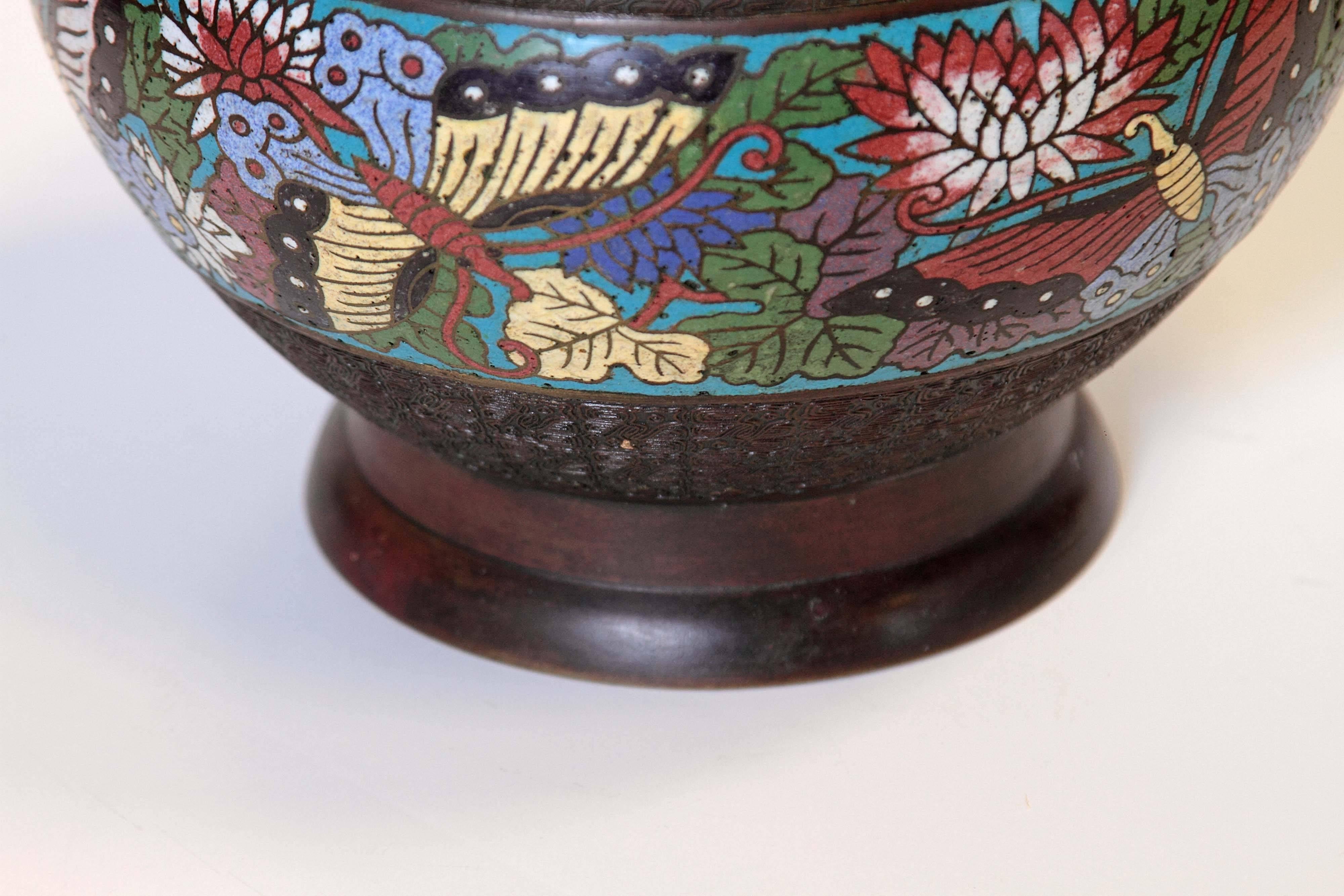 19th Century Cloisonné Footed Jardiniere For Sale 1