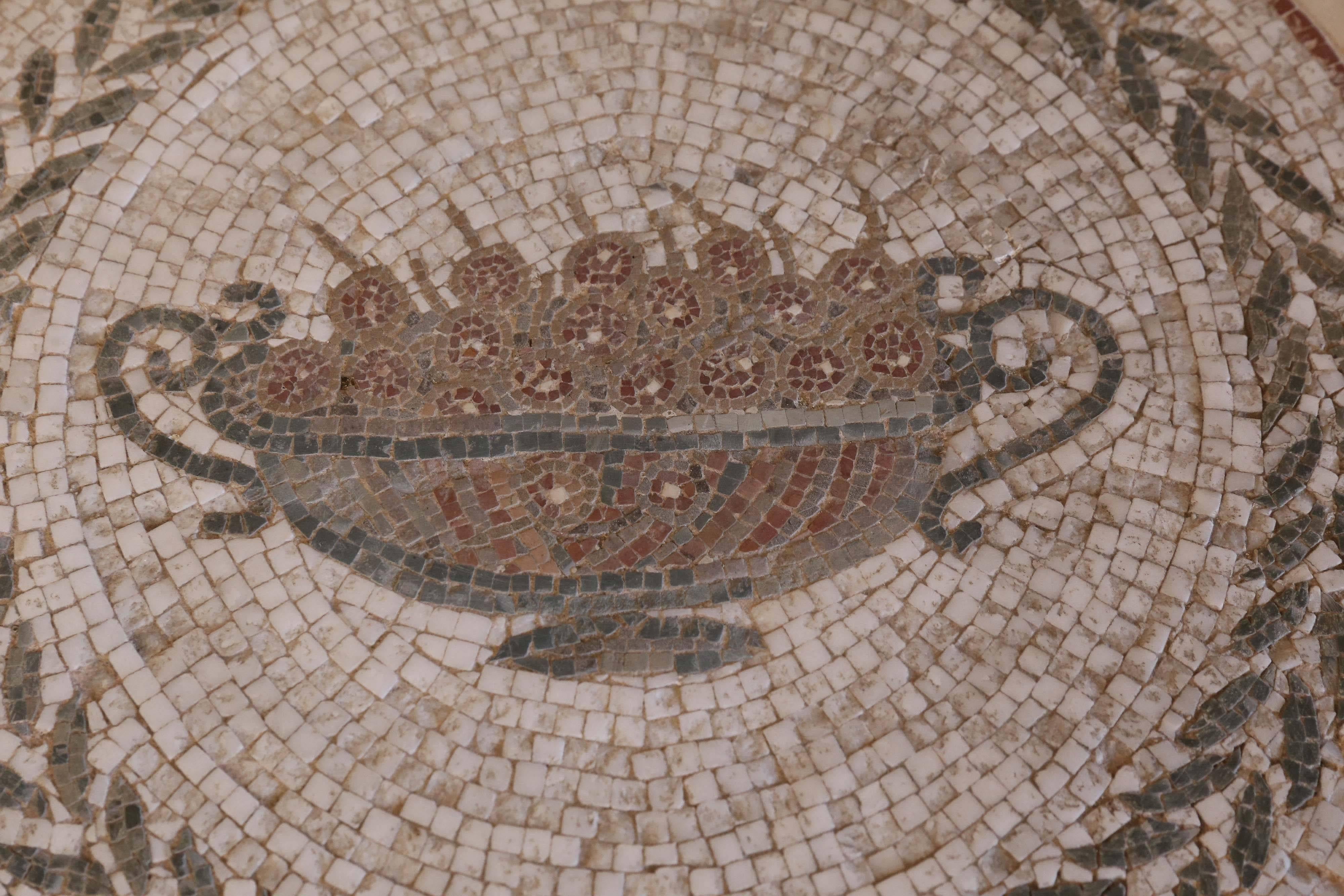 Mid-20th Century Pair of Mosaic Stone Top Iron Garden Tables