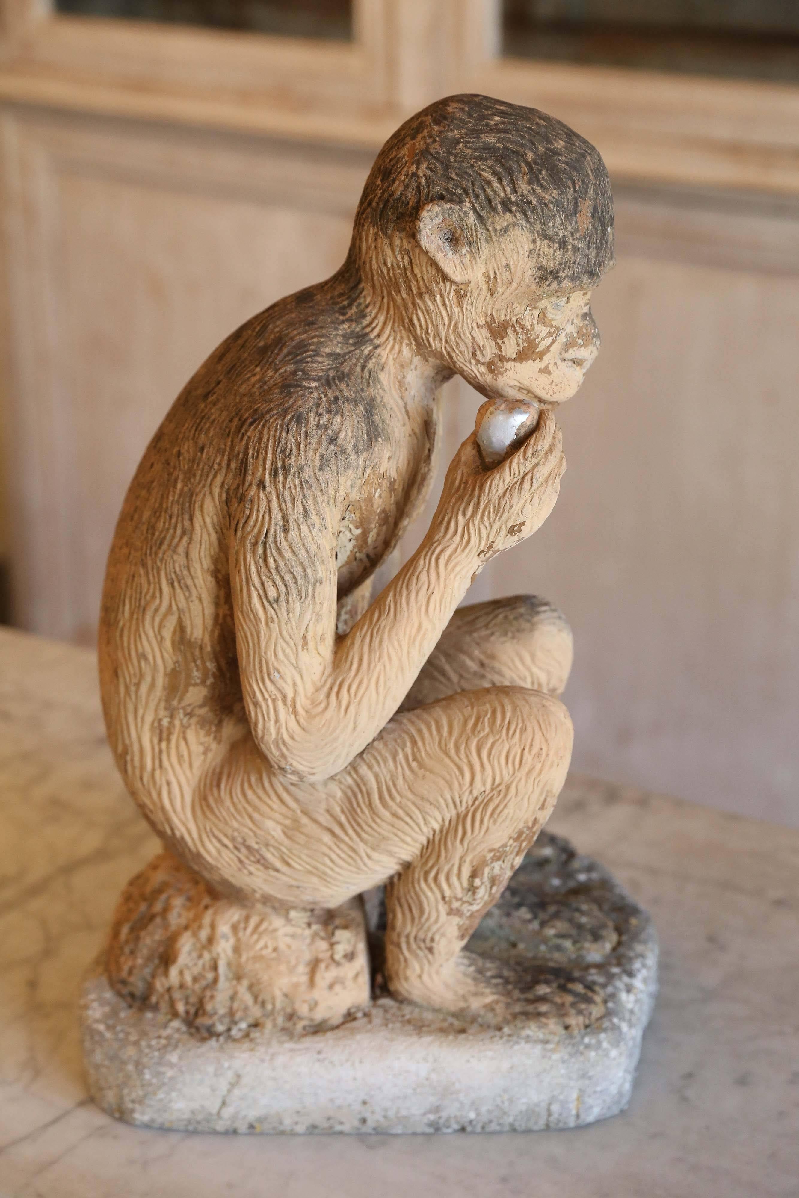 Spanish Vintage Terracotta Monkey For Sale