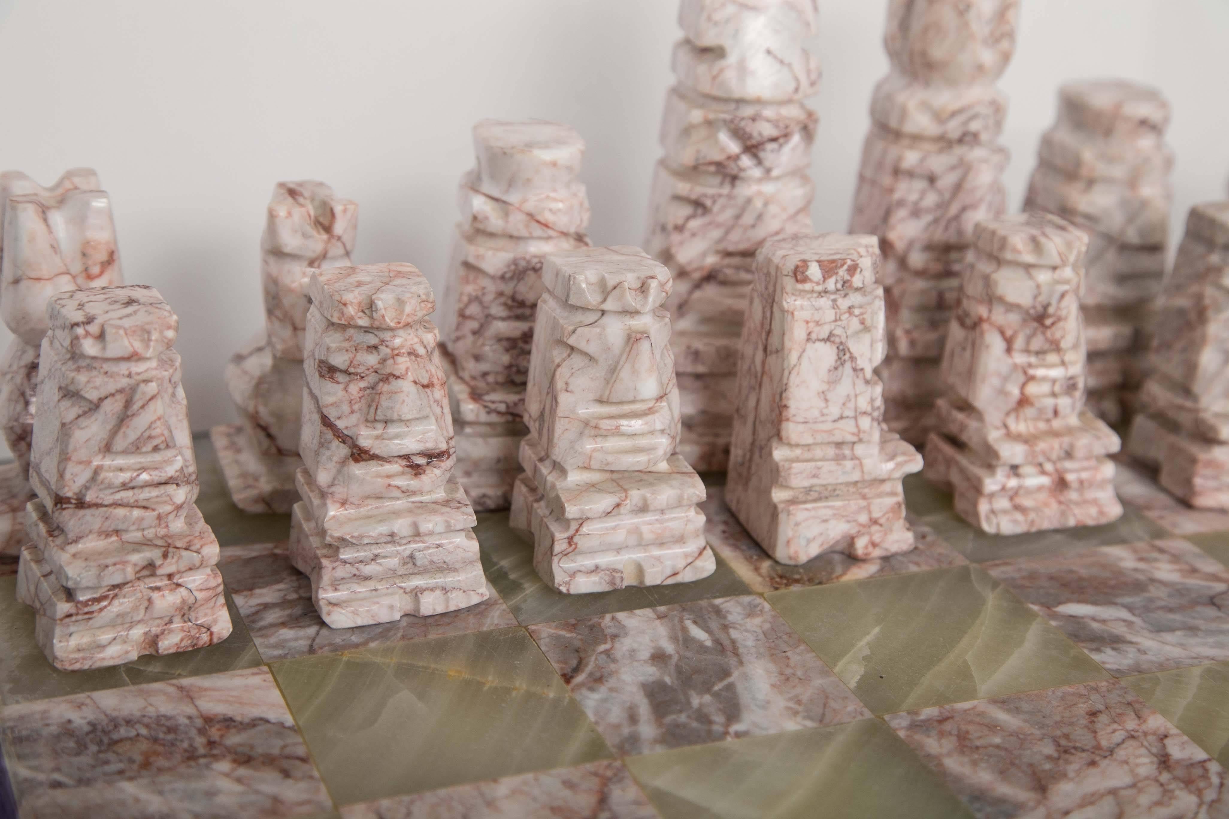 hand carved marble chess set