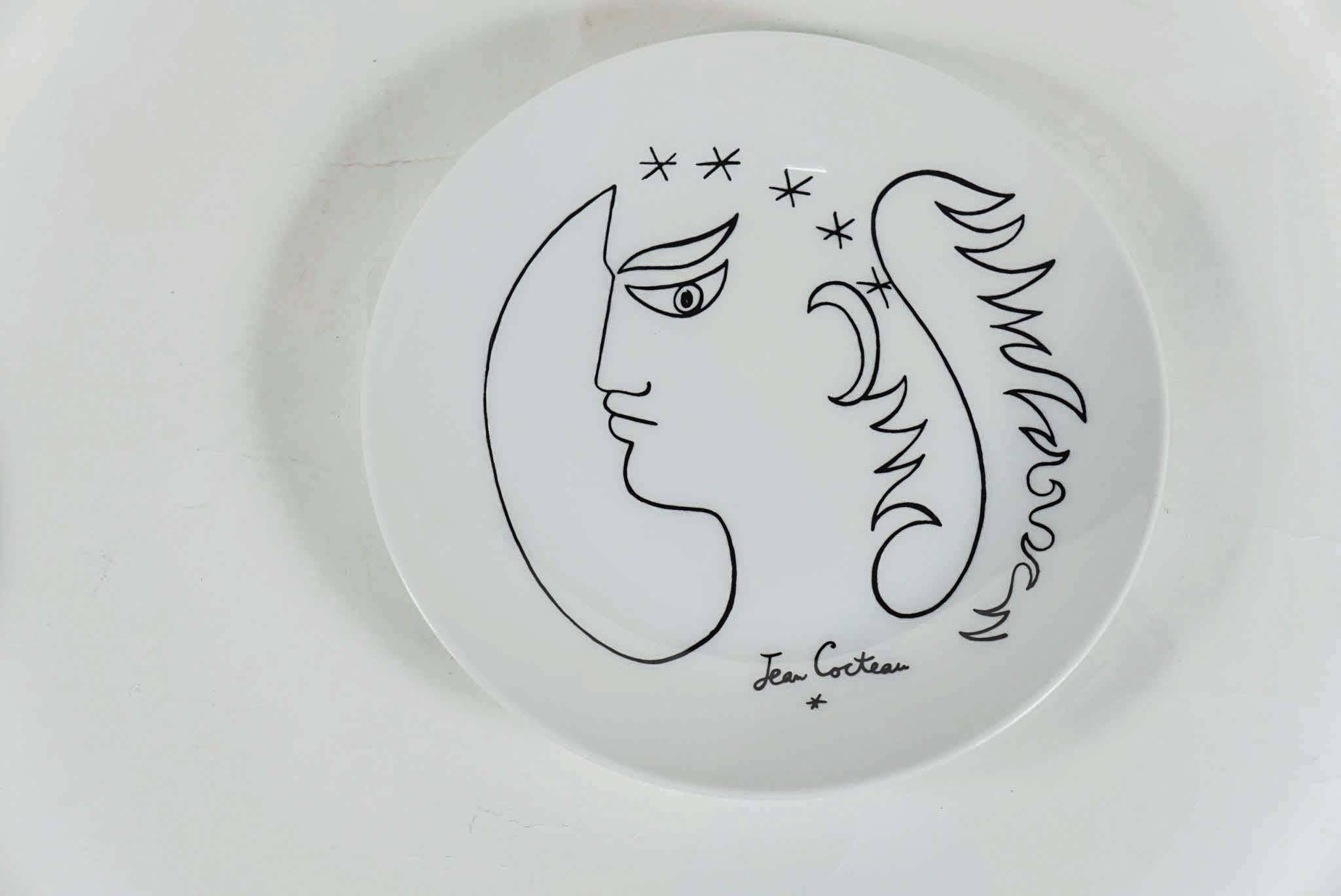 French Jean Cocteau Plates  by Promo Ceram and Picasso Plate by ECPLP