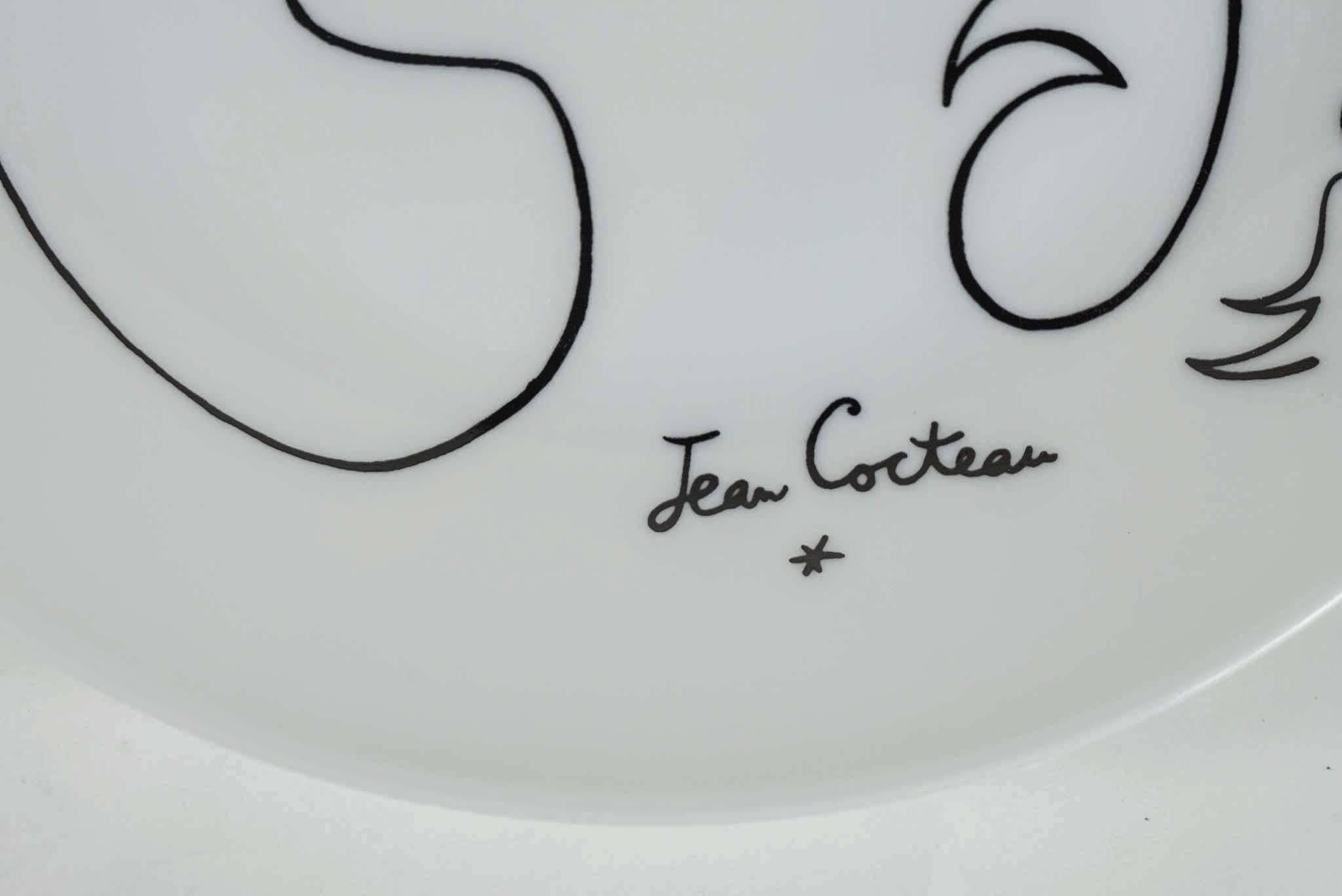 Jean Cocteau Plates  by Promo Ceram and Picasso Plate by ECPLP In Excellent Condition In Hudson, NY