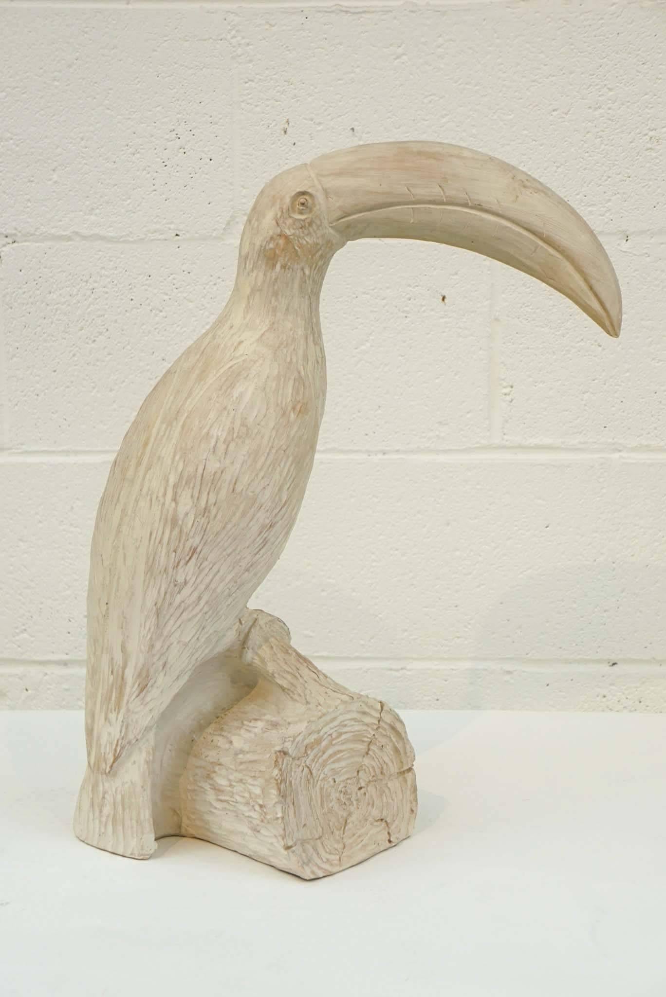 American Toucan Sculpture Carved in Wood For Sale