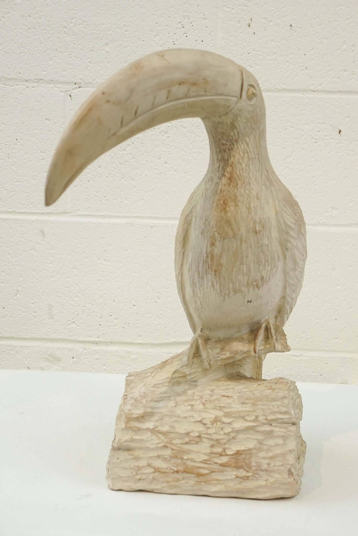 Toucan Sculpture Carved in Wood For Sale 3