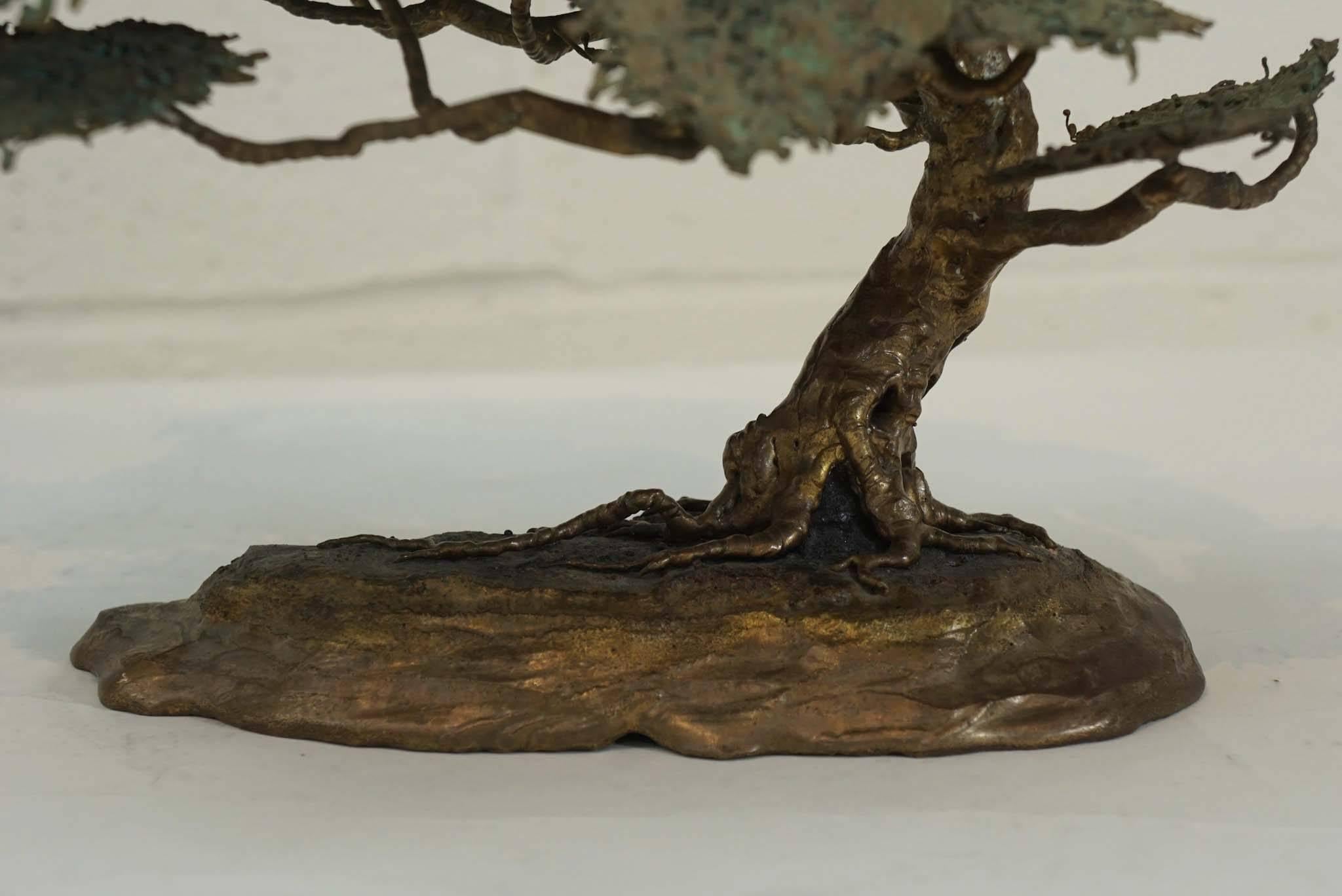 Brutalist Serengeti Tree Sculpture in Brass 1