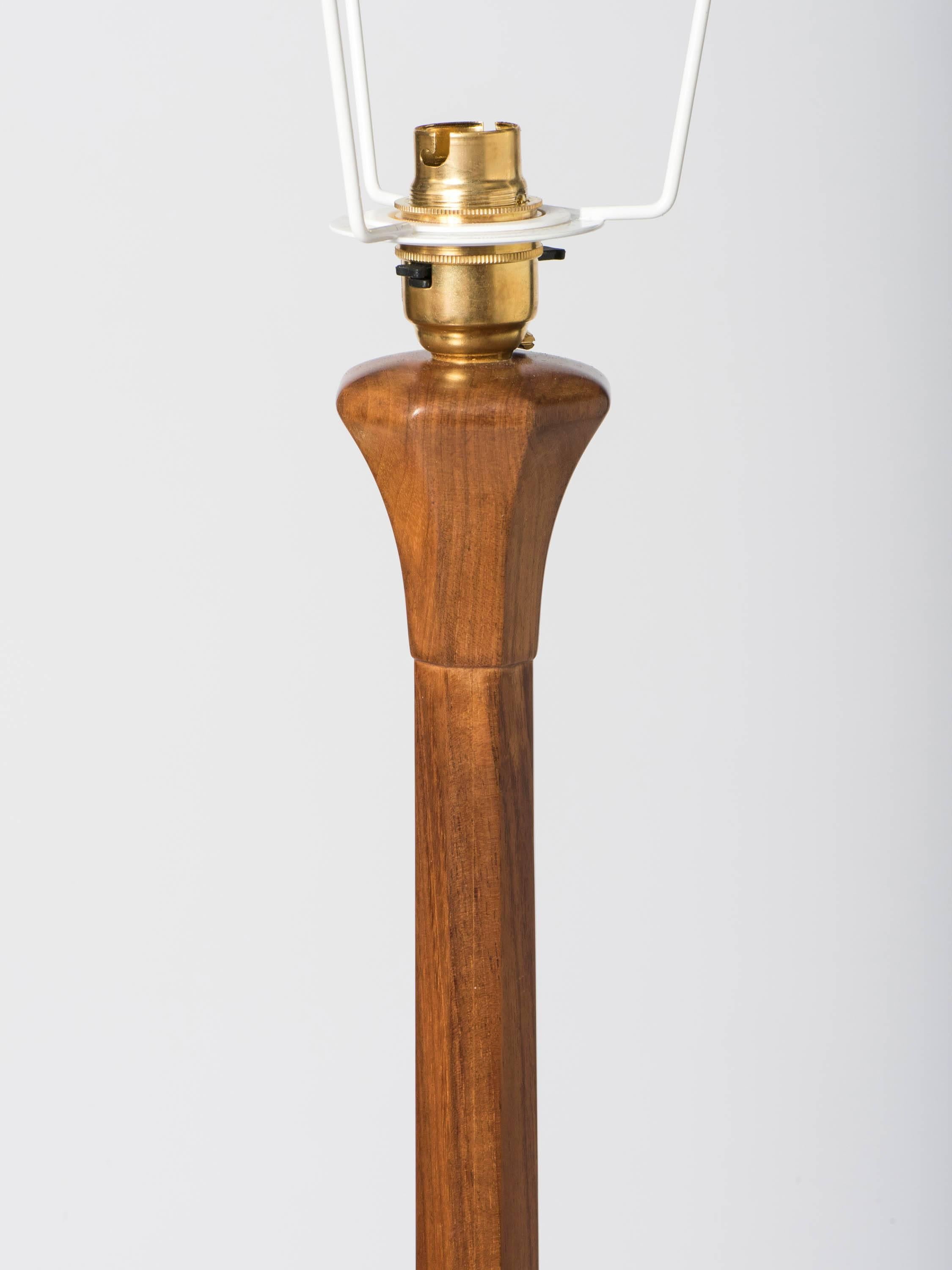 British Standard walnut lamp attributed to Edward Barnsley, England circa 1940