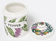Piero Fornasetti porcelain pepper jar with cover, Italy circa 1960
