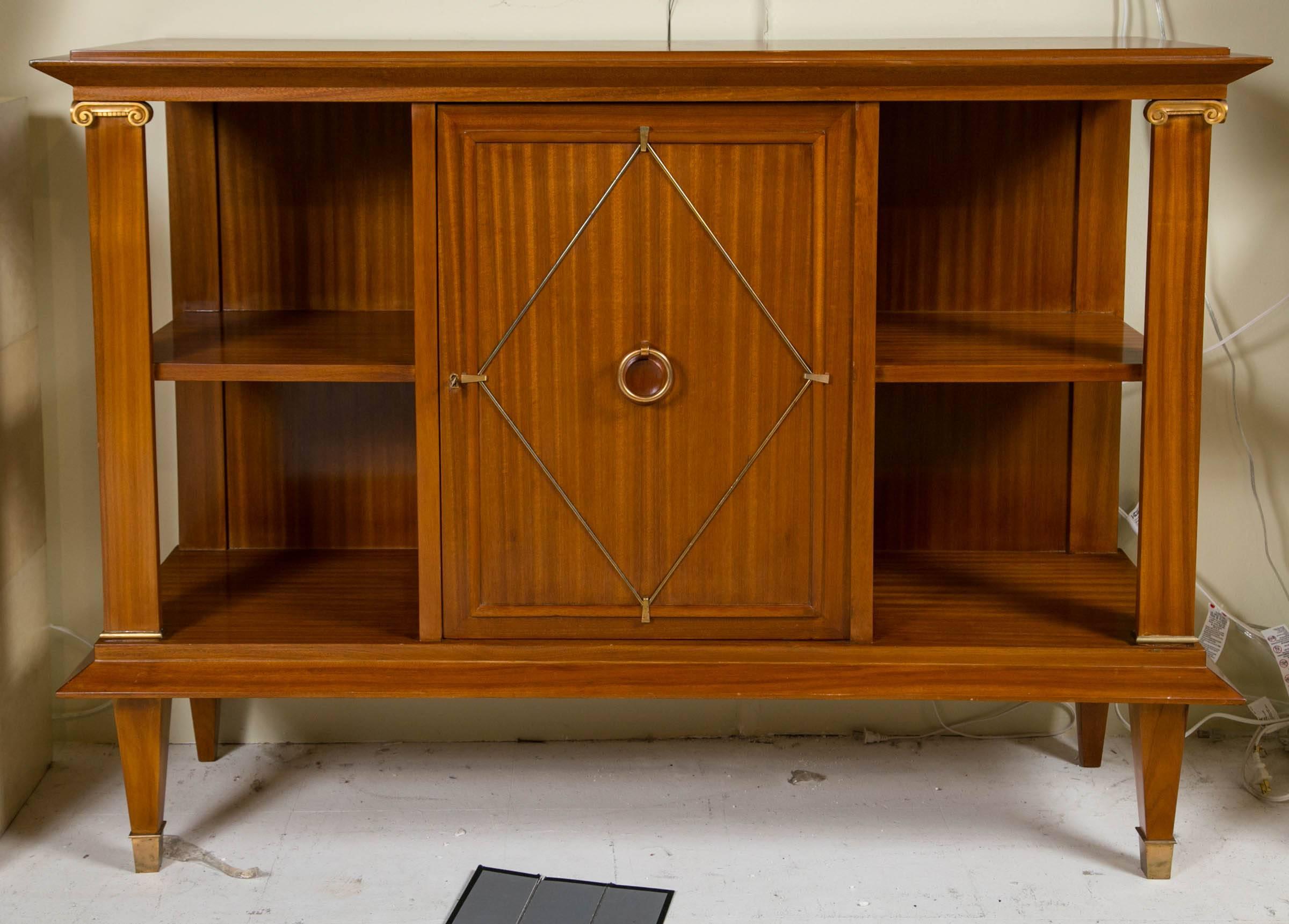 French Art Deco Cuban mahogany bookcase/cabinet by Pierre Lardin.