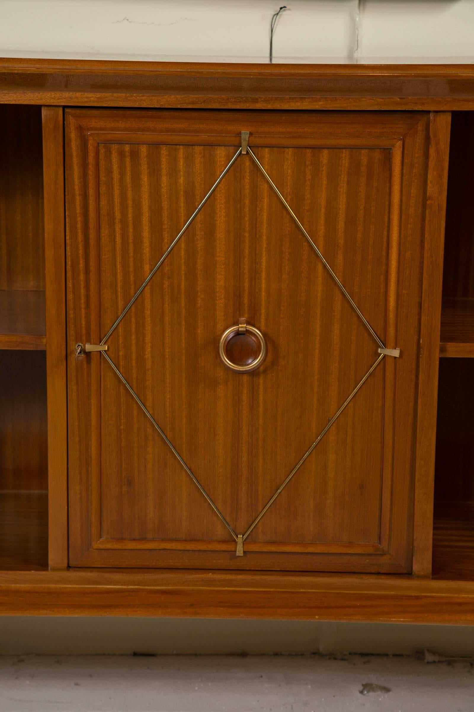 Pierre Lardin French Art Deco Cuban Mahogany Cabinet In Excellent Condition For Sale In Stamford, CT