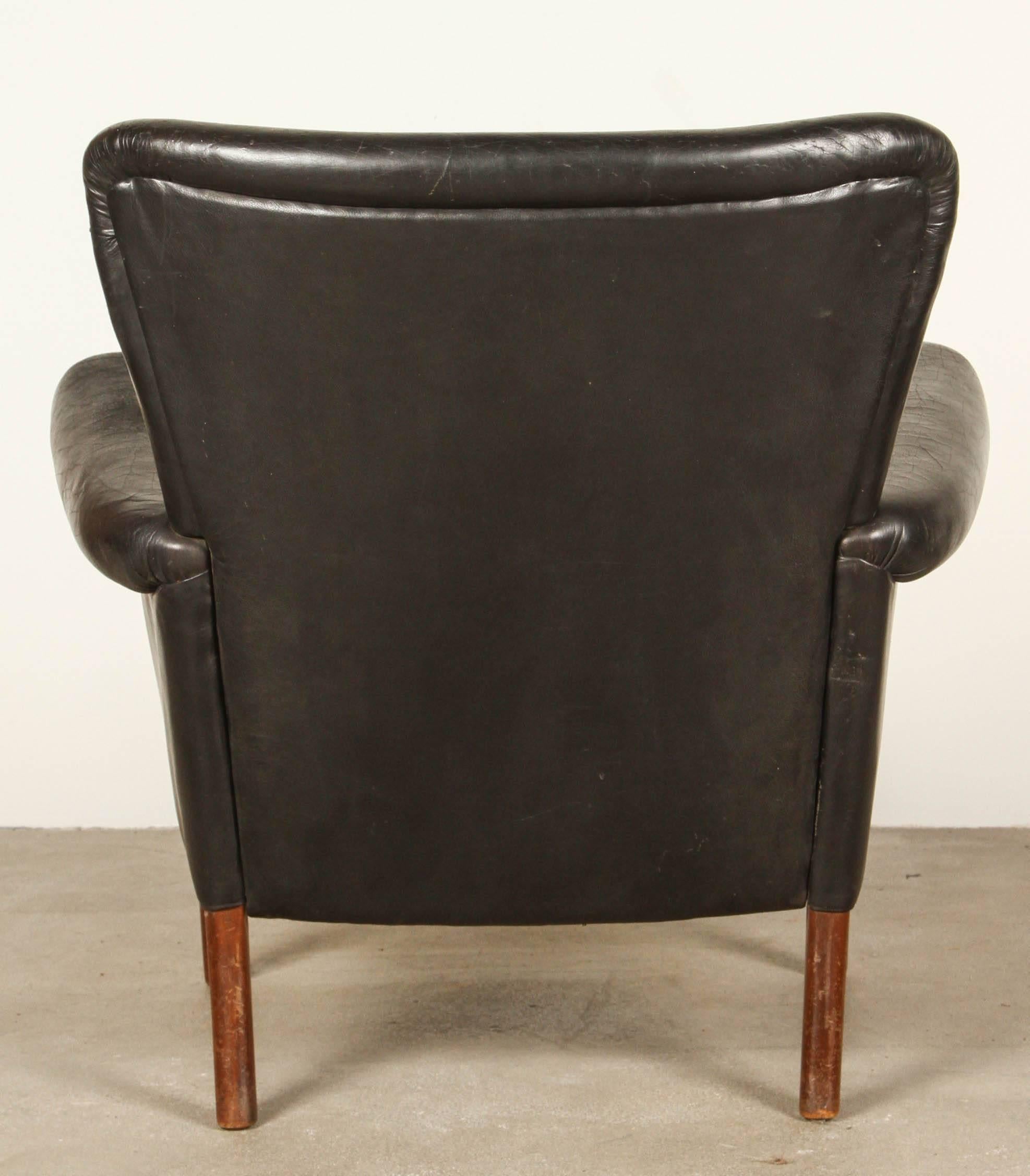Black Leather Armchair by Finn Juhl 3